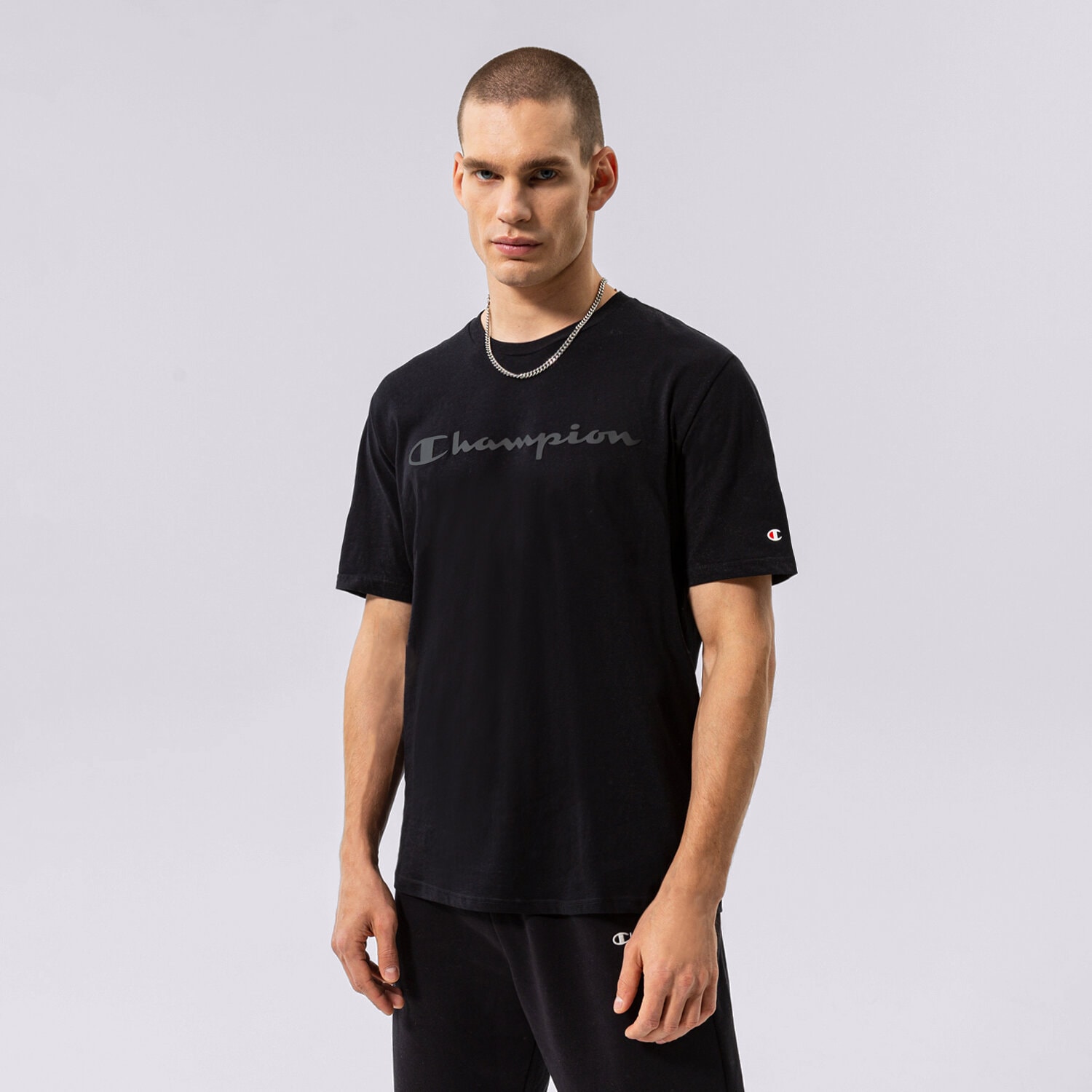 Bărbați tricou CHAMPION TRICOU CREWNECK TRICOU 218284KK002 Negru