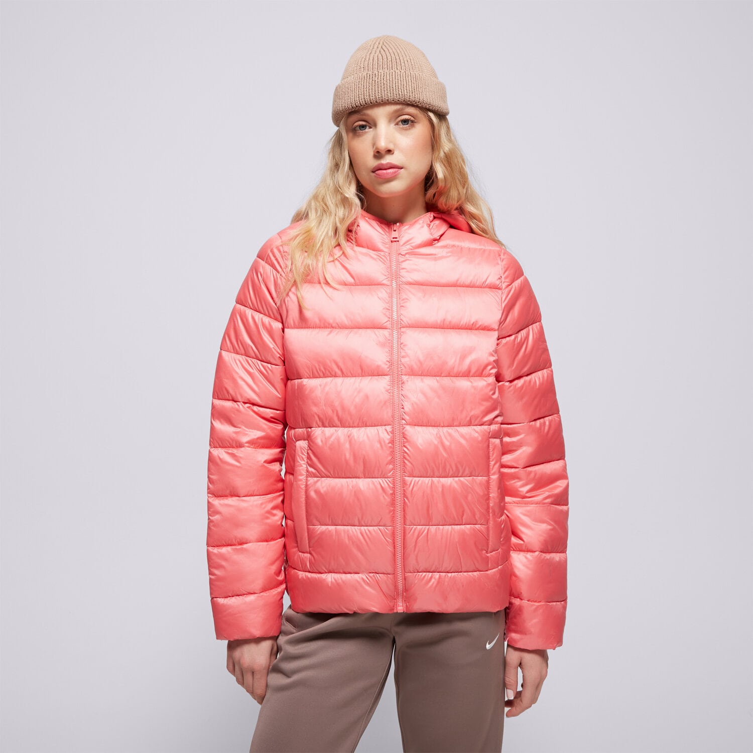 Femei geacă de iarnă CHAMPION JACHETĂ DE IARNĂ HOODED POLYFILLED JACKET 115750PS171 Roz