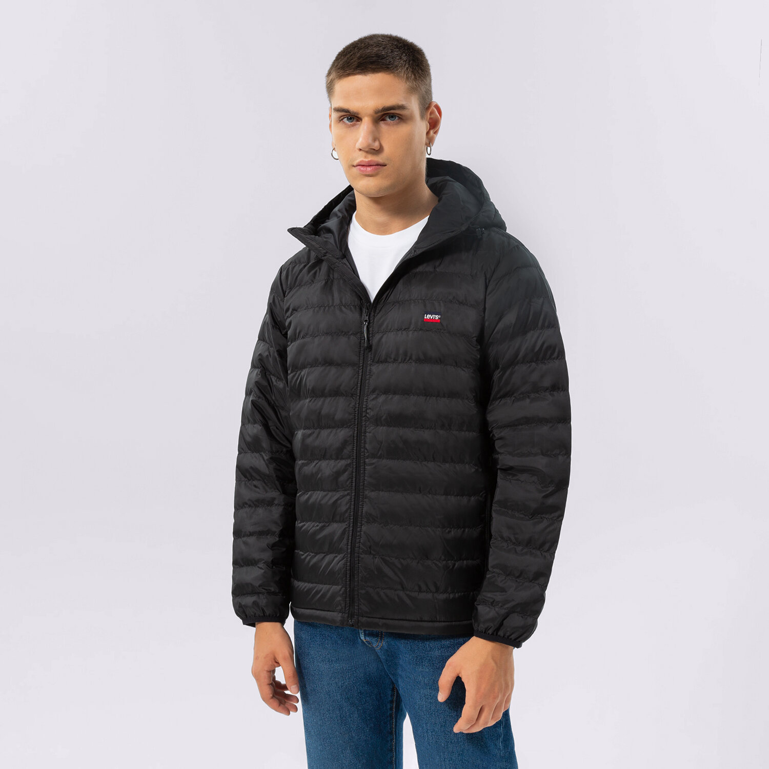 Bărbați eacă de iarnă LEVI'S JACHETĂ DE IARNĂ PRESIDIO PKBL HOODED JKT A1827-0000 Negru