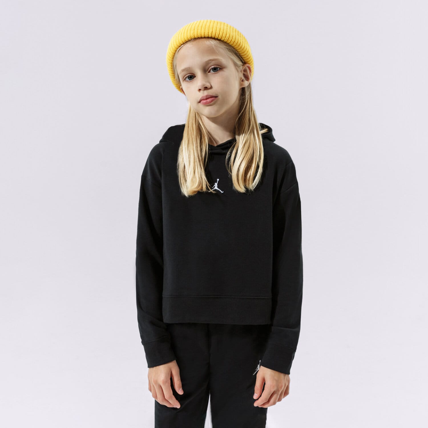 Copii bluză JORDAN BLUZĂ CU GLUGĂ ESSENTIALS BOXY PO G GIRL 45A858-023 Negru
