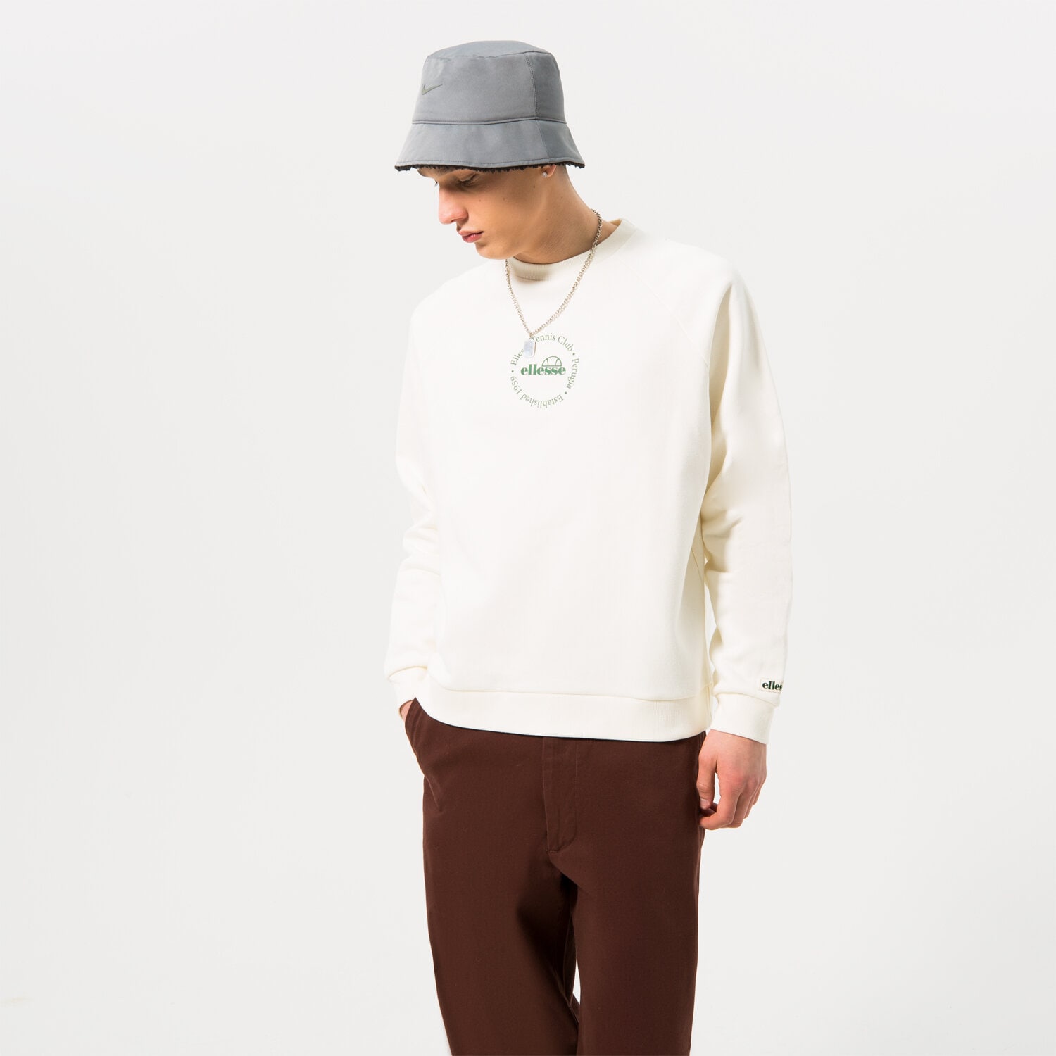 Femei bluză ELLESSE BLUZĂ VOLIERO SWEATSHIRT OFF WHT SGR17619904 Alb