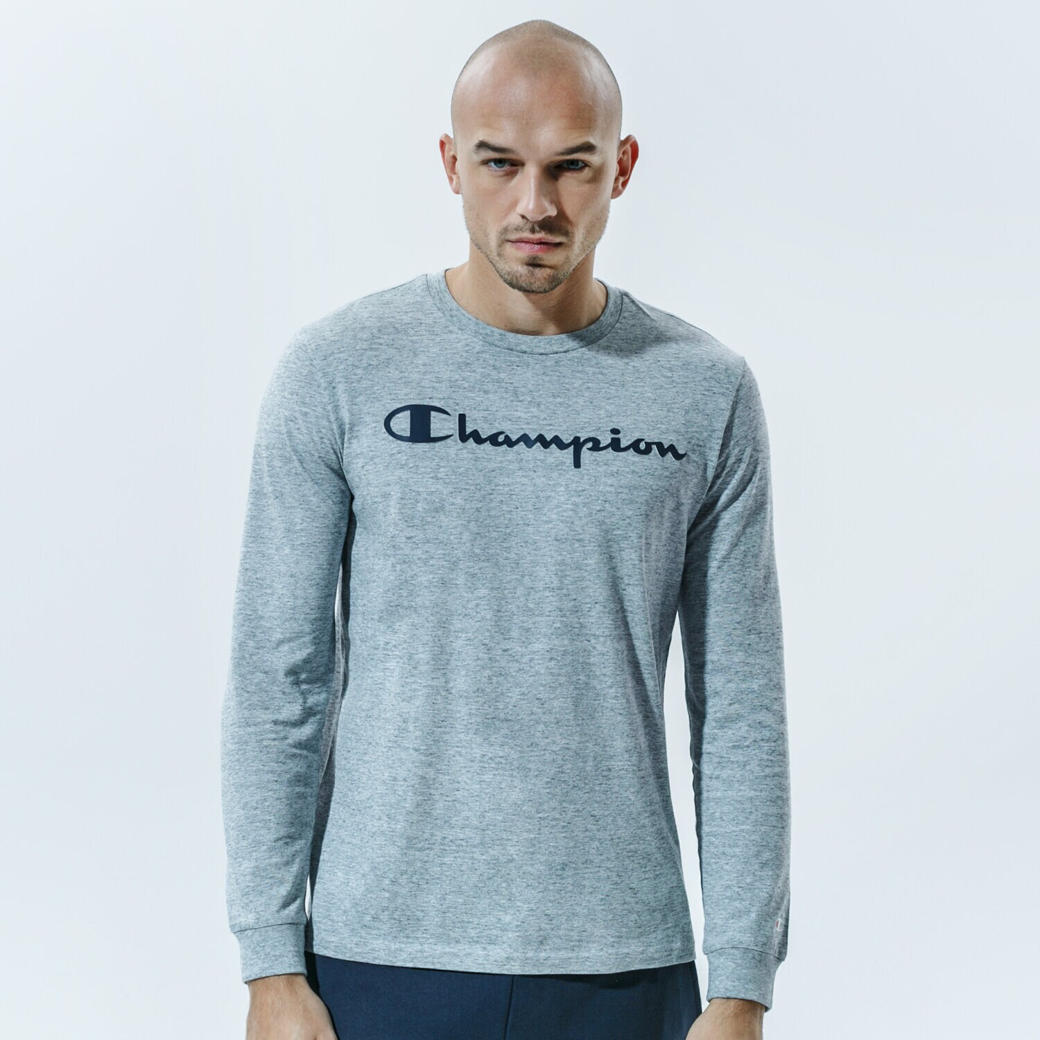 Bărbați tricou CHAMPION TRICOU CREWNECK LONG SLEEVE TRICOU 214748EM021 Gri