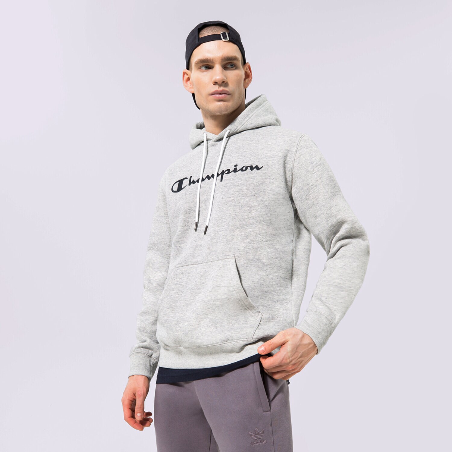 Bărbați bluză CHAMPION BLUZĂ CU GLUGĂ HOODED SWEATSHIRT 218282EM021 Gri