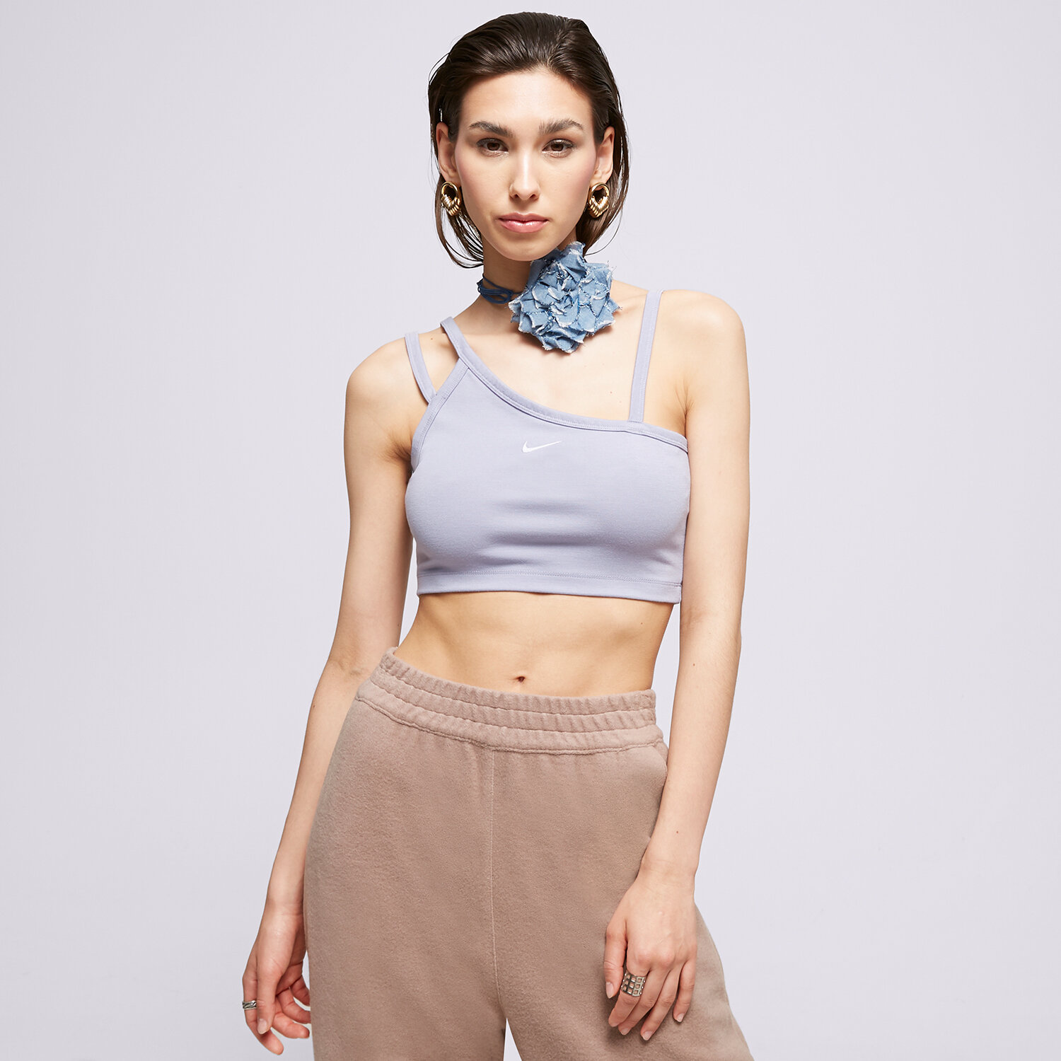 Femei tricou NIKE MAIOU W NSW EVRDY MOD AYSM CROP MAIOU DV7926-519 Albastru