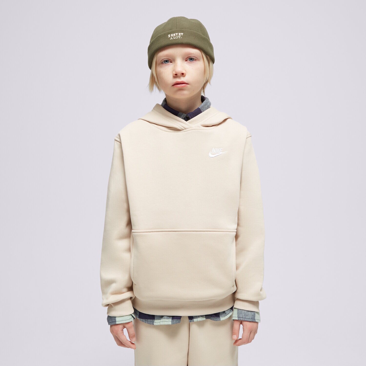 Copii bluză NIKE BLUZĂ CU GLUGĂ K NSW CLUB FLC HDY BOY FD3000-126 Bej