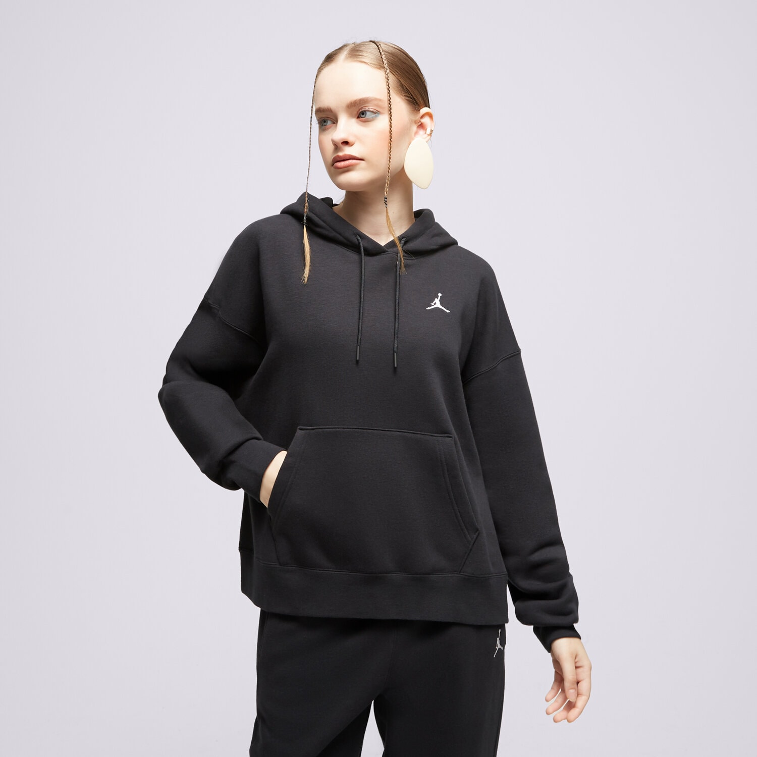Femei bluză JORDAN BLUZĂ CU GLUGĂ W J BRKLN FLC PO 2 FN4488-010 Negru