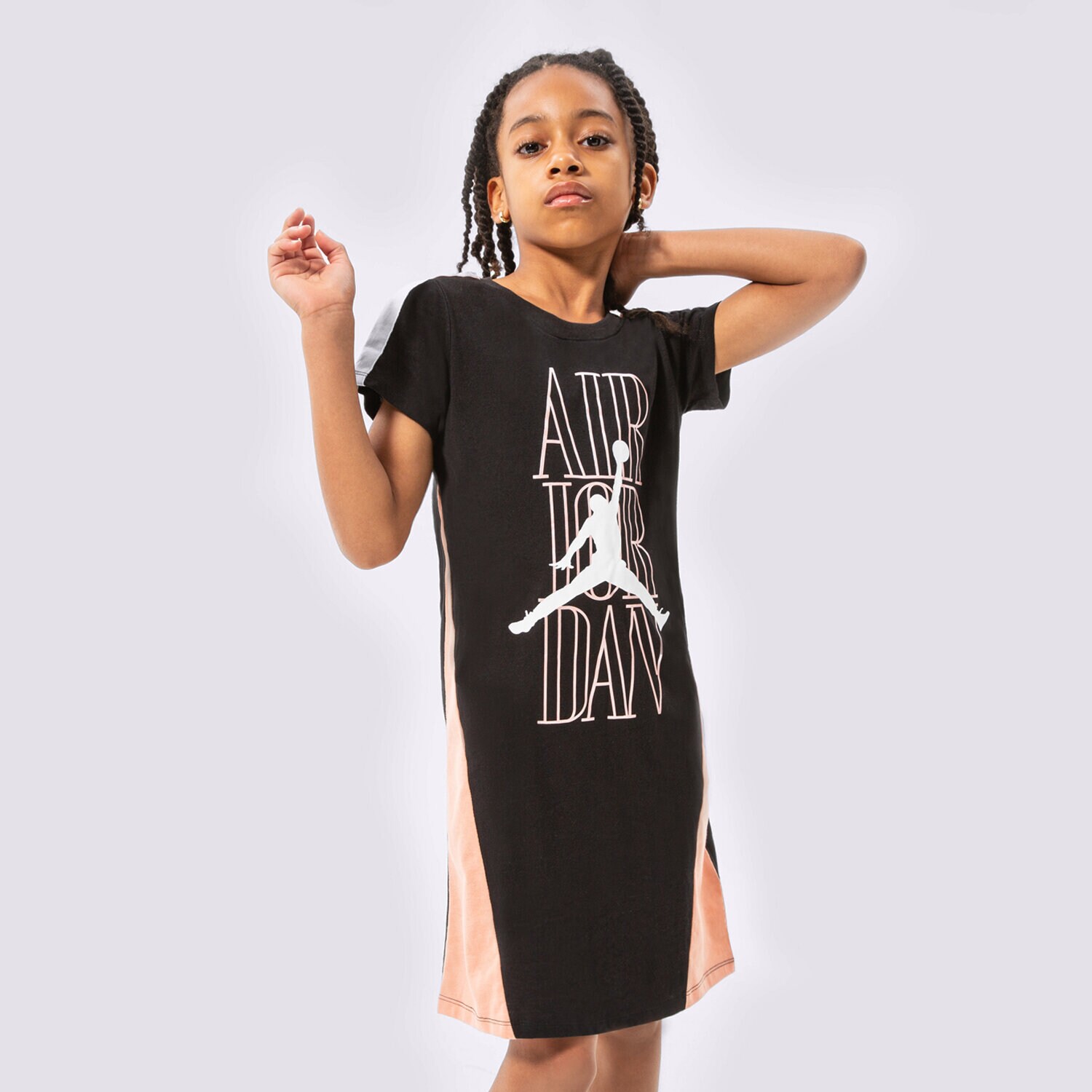 Pantaloni scurți și rochii pentru copii JORDAN ROCHIE PINK SATIN TRENINGS GIRL 45B514-023 Negru