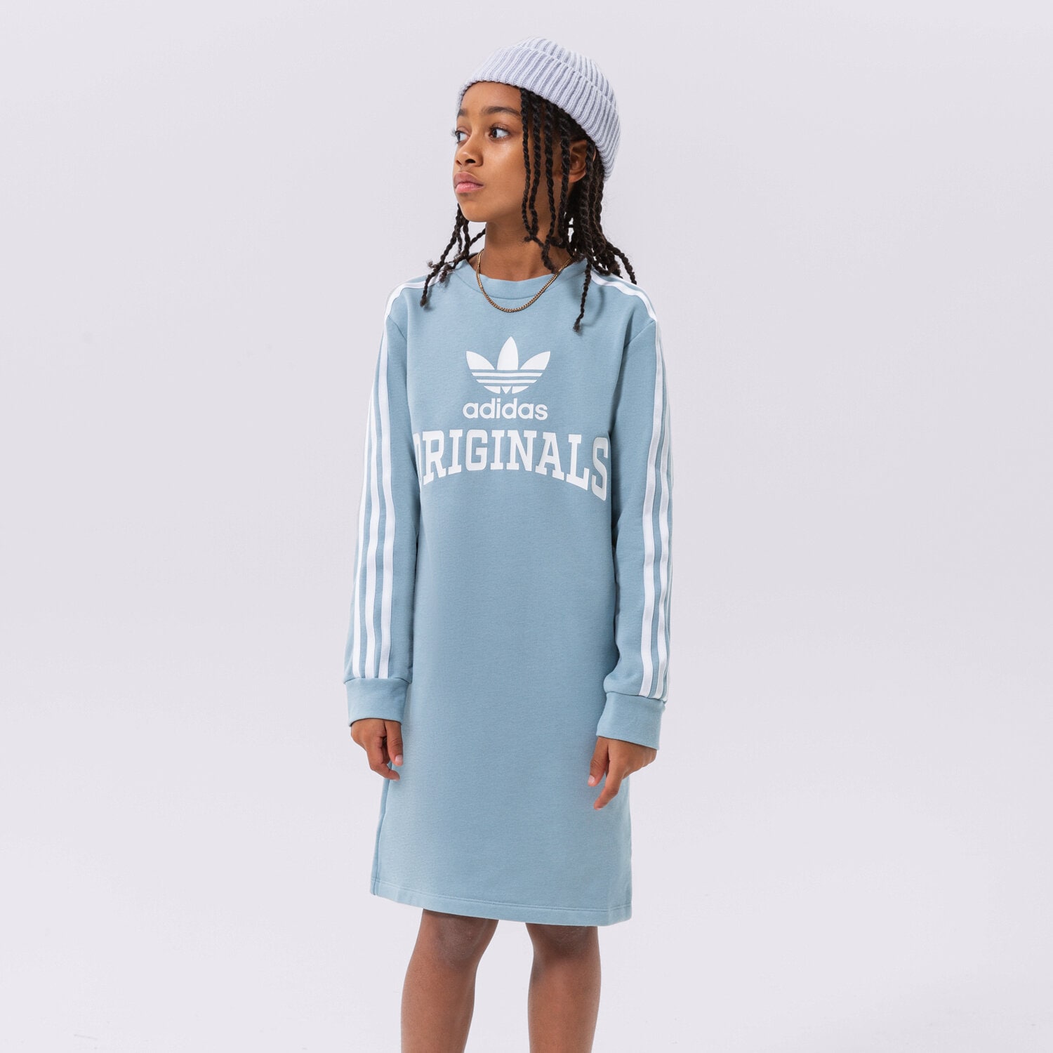Pantaloni scurți și rochii pentru copii ADIDAS ROCHIE LS TRENINGS GIRL HL6885 Albastru