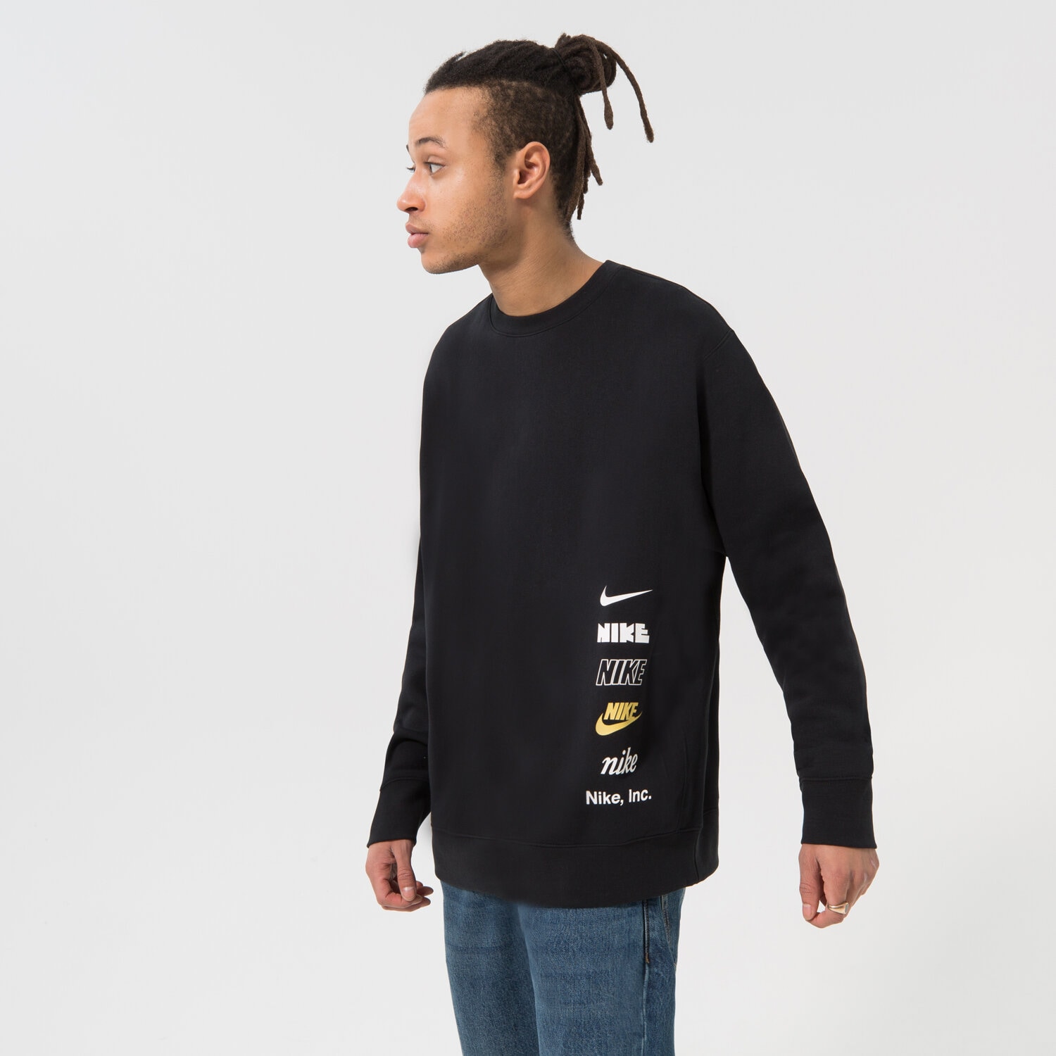 Bărbați bluză NIKE BLUZĂ M NK CLUB + BB CREW MLOGO DX0781-010 Negru
