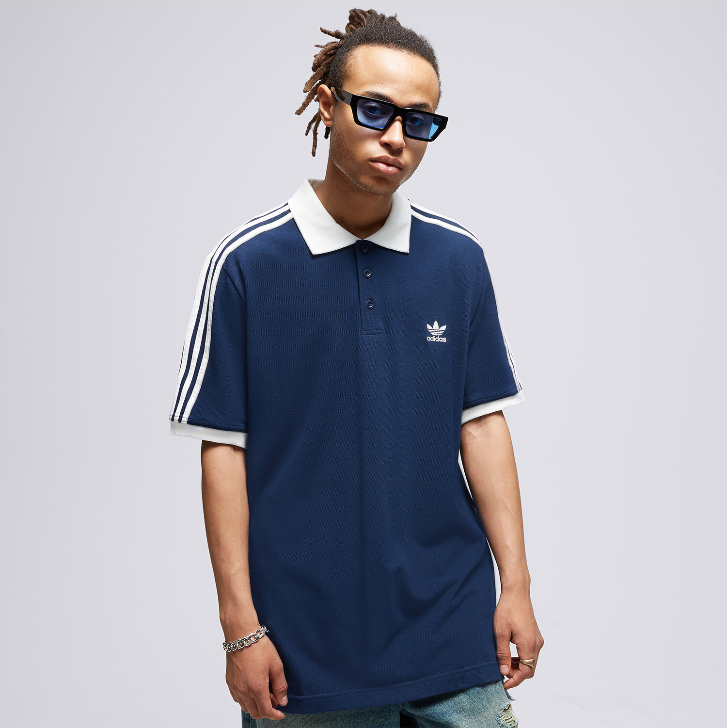Bărbați tricou ADIDAS POLO 3-STRIPE POLO II5776 Bleumarin