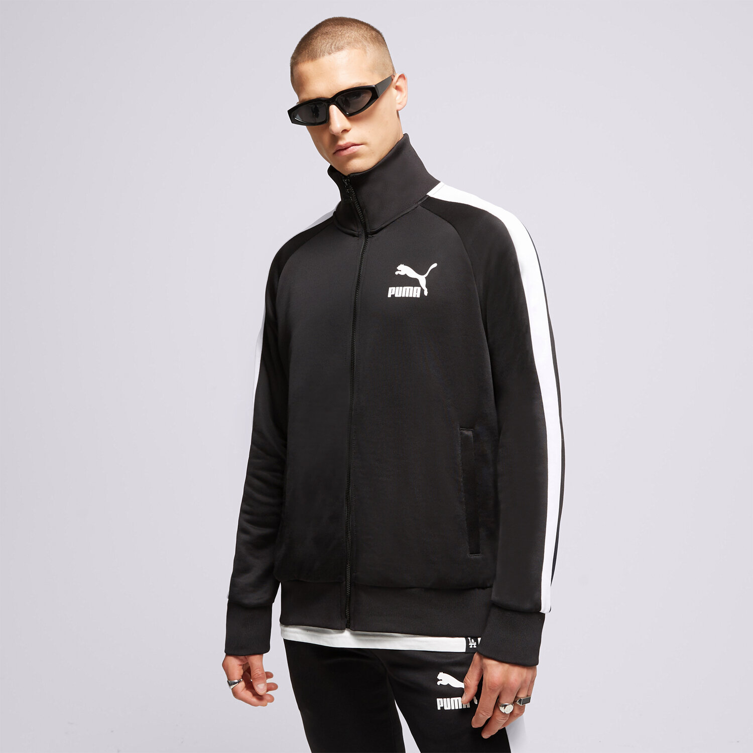 Bărbați bluză PUMA BLUZĂ ICONIC T7 TRACK 53009401 Negru