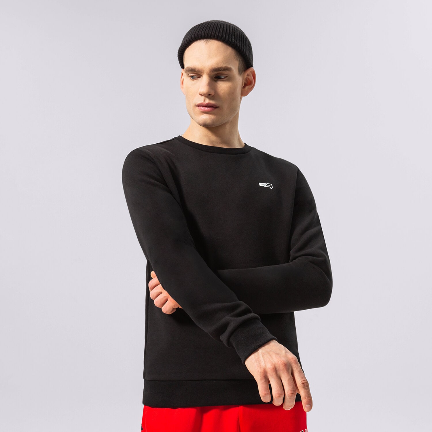 Bărbați bluză CONFRONT BLUZĂ ESSENTIAL CREW CF122BLM92001 Negru