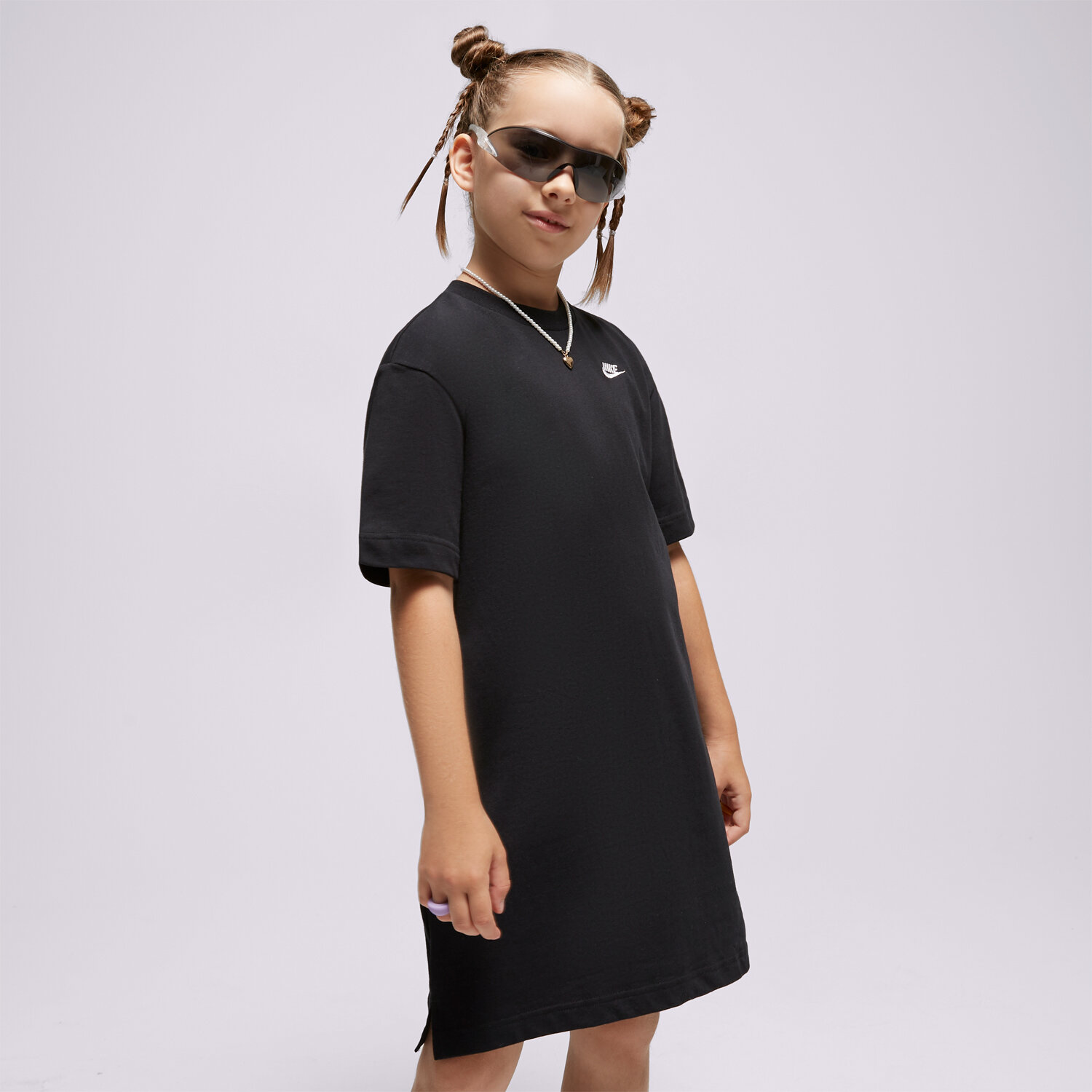 Pantaloni scurți și rochii pentru copii NIKE ROCHIE G NSW TSHIRT DRSS FB1258-010 Negru