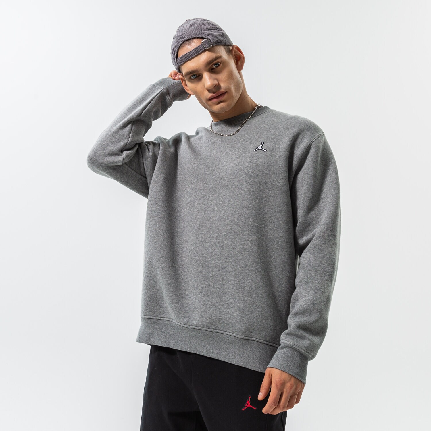 Bărbați bluză JORDAN BLUZĂ M J ESS FLC CREW DQ7520-091 Gri
