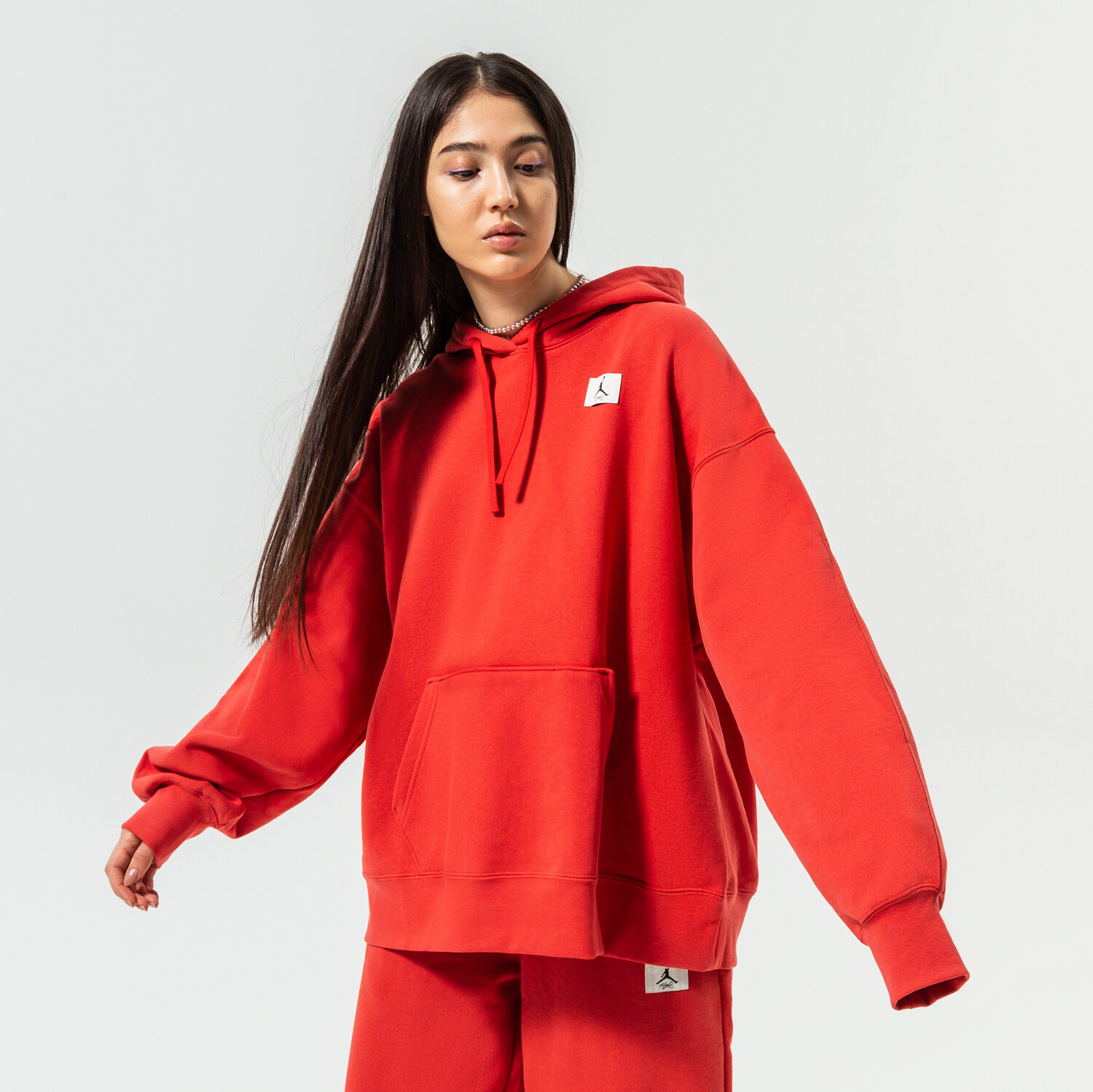 Femei bluză JORDAN BLUZĂ CU GLUGĂ W J FLT FLC HOODIE DQ4603-605 Roșu