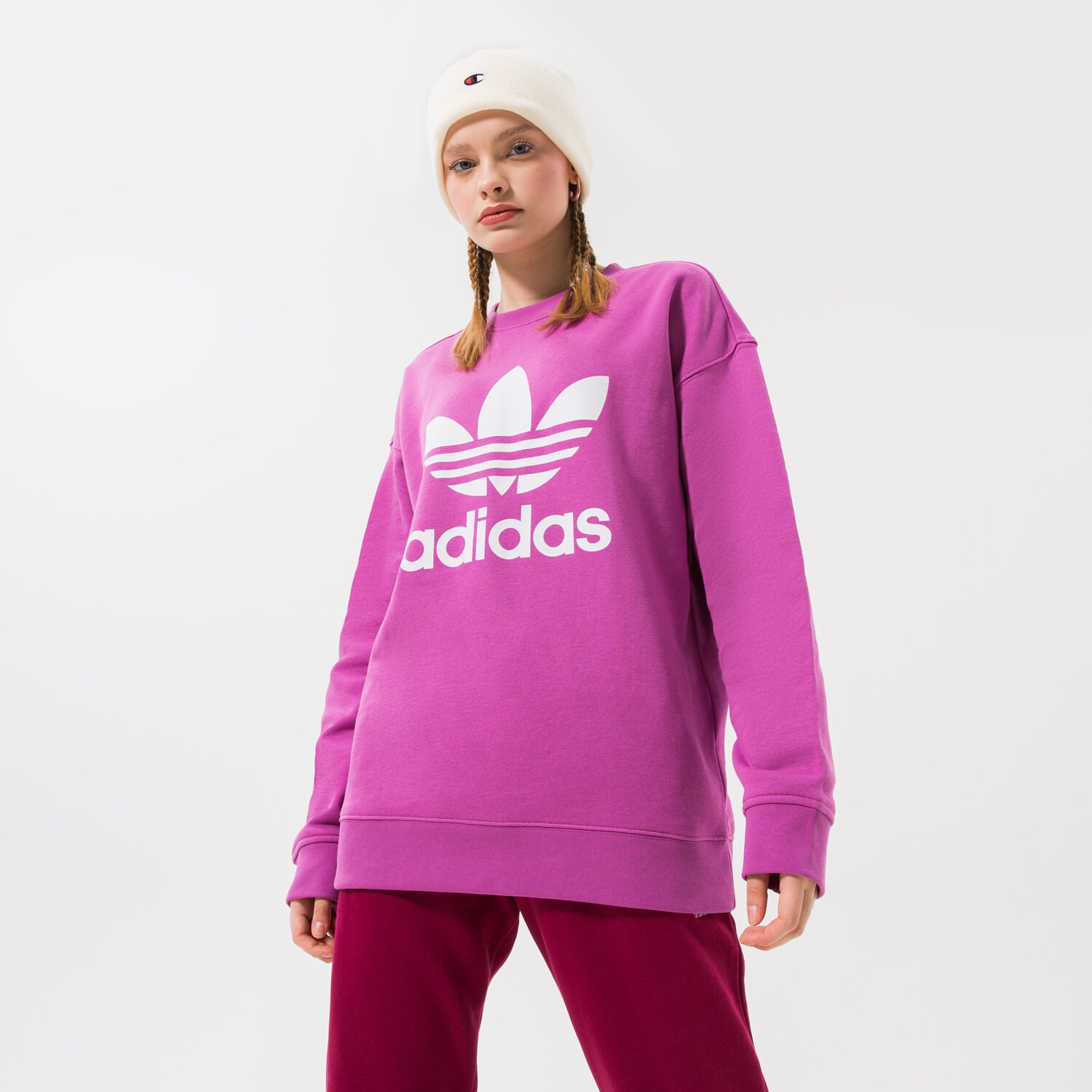 Femei bluză ADIDAS BLUZĂ TRF CREW SWEAT HL6676 Violet