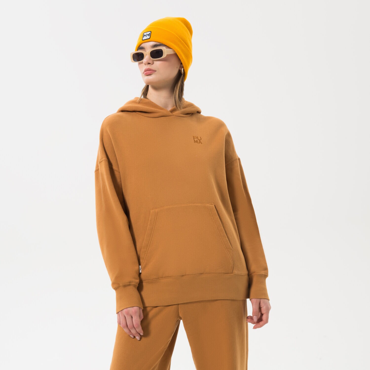 Femei bluză PUMA BLUZĂ CU GLUGĂ PUMA INFUSE OVERSIZED HOODIE 535643-74 Galben