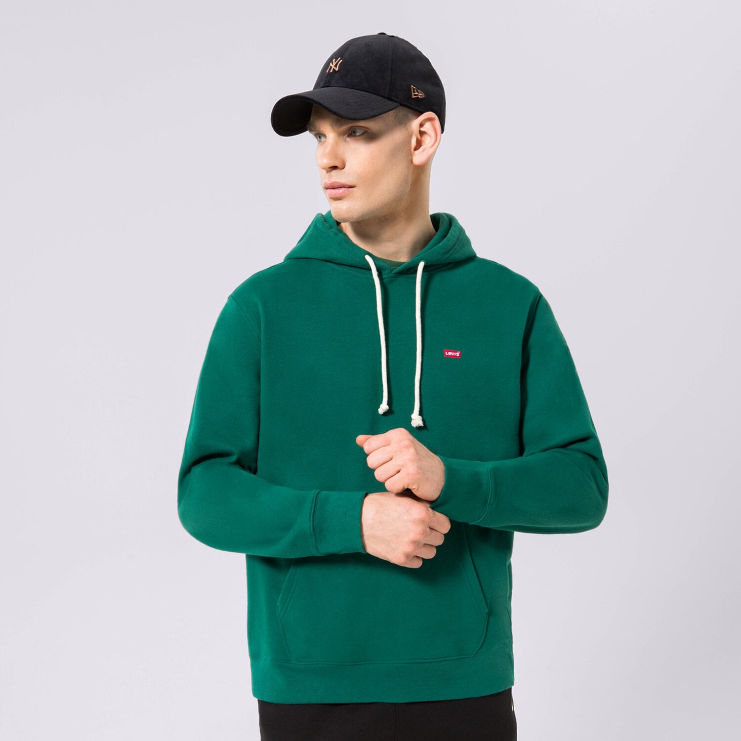 Bărbați bluză LEVI'S BLUZĂ CU GLUGĂ NEW ORIGINAL HOODIE 345810023 Verde