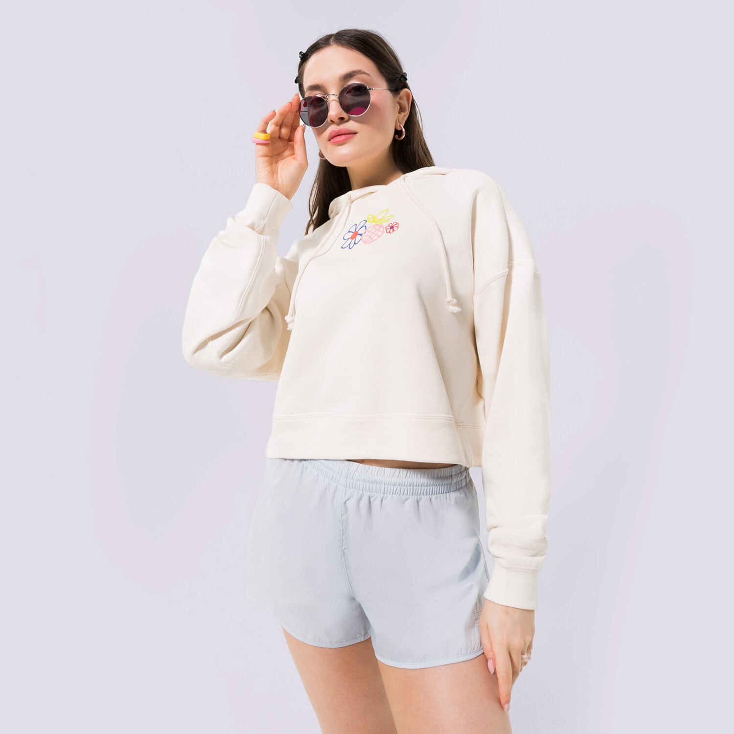 Femei bluză ADIDAS BLUZĂ CU GLUGĂ HOODIE GP3495 Bej