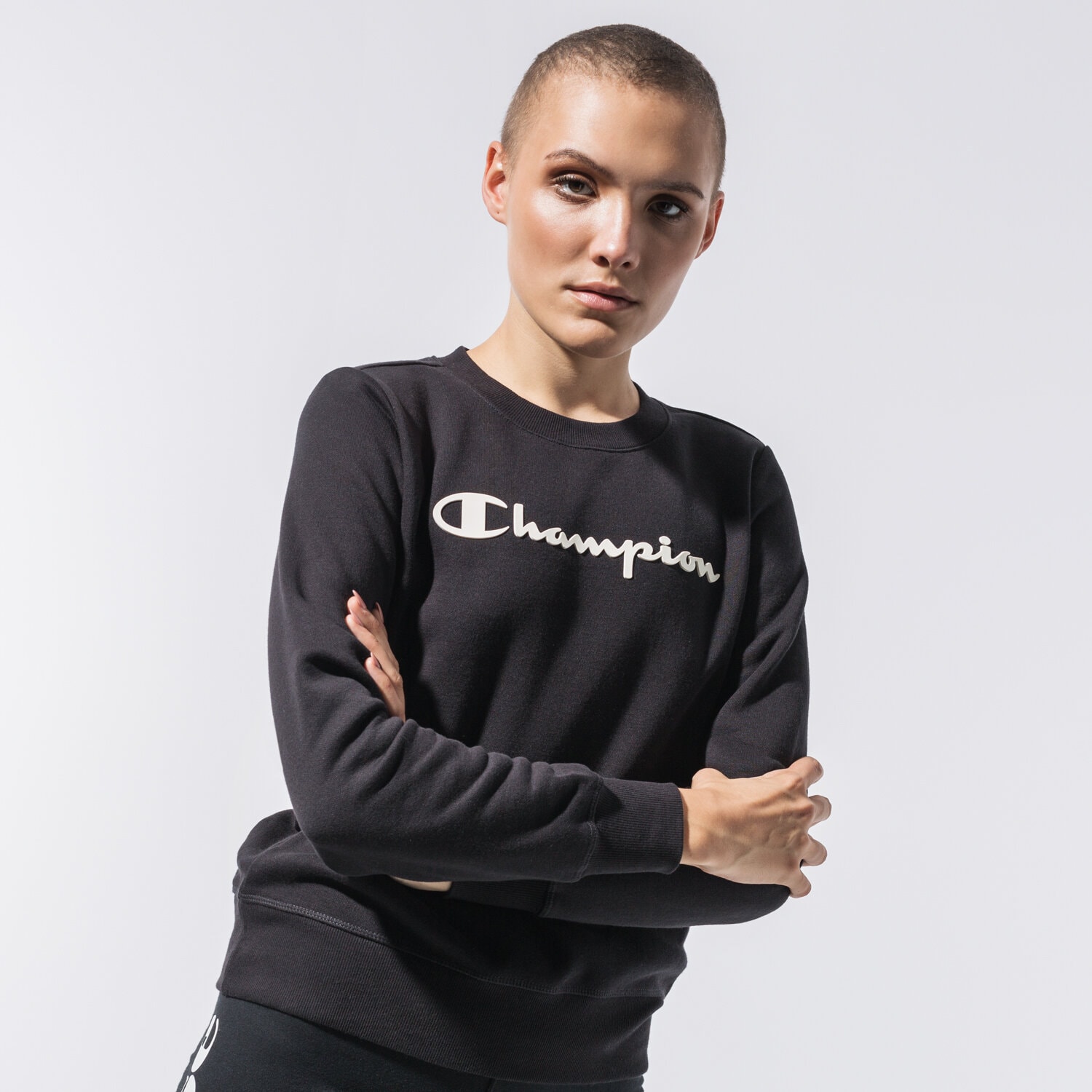 Femei bluză CHAMPION BLUZĂ CREWNECK SWEATSHIRT 113210KK001 Negru