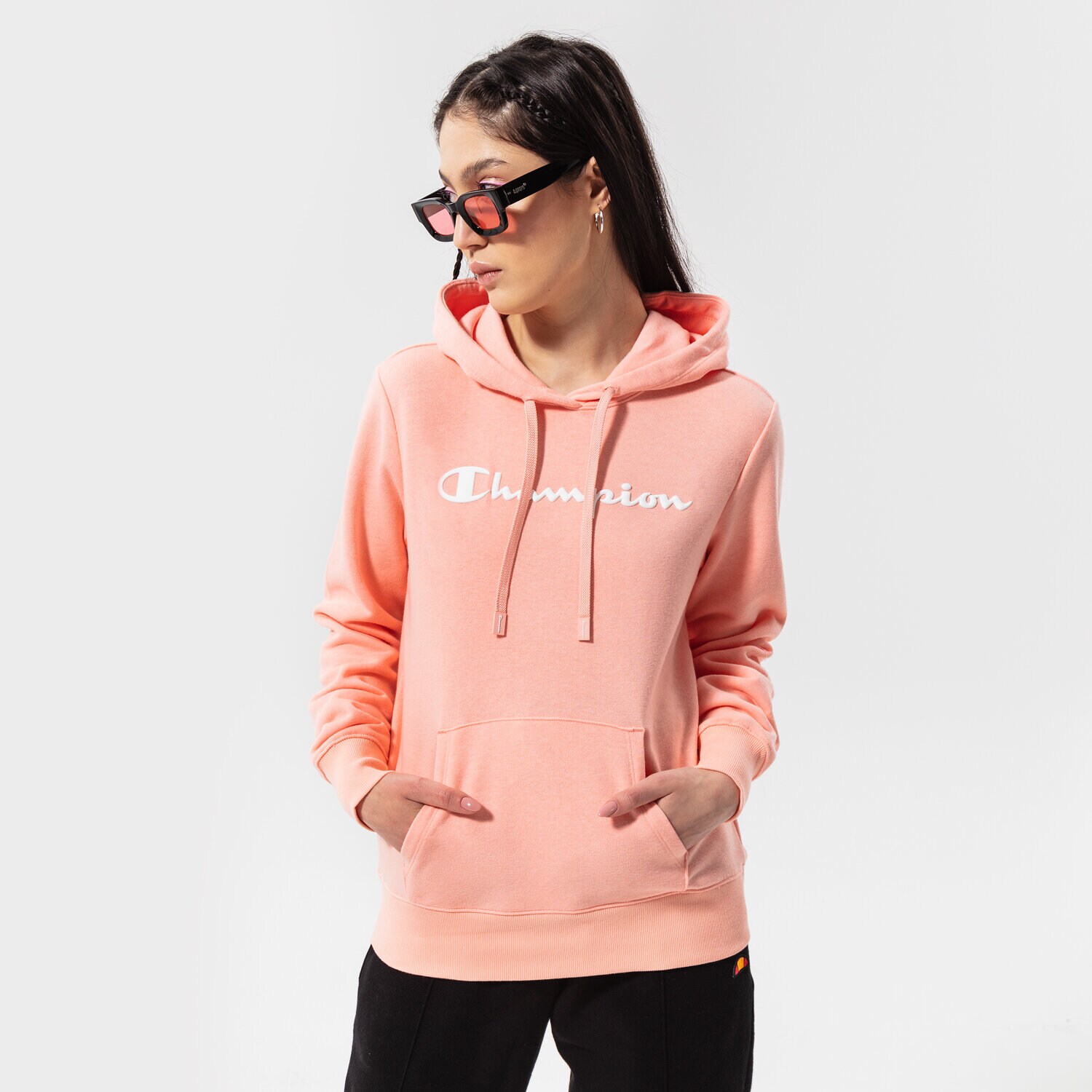 Femei bluză CHAMPION BLUZĂ CU GLUGĂ HOODED SWEATSHIRT 114858PS012 Roz