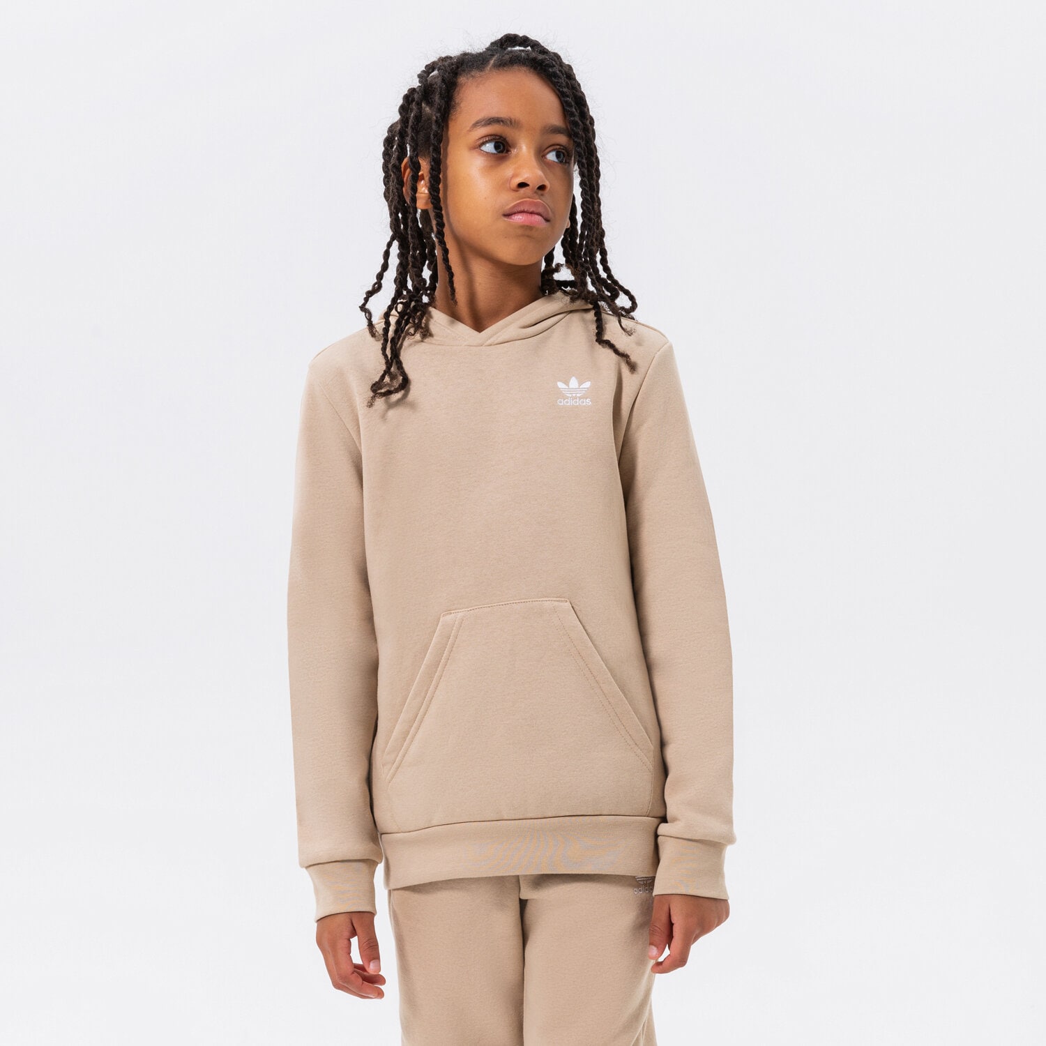 Copii bluză ADIDAS BLUZĂ CU GLUGĂ HOODIE GIRL HK2845 Bej