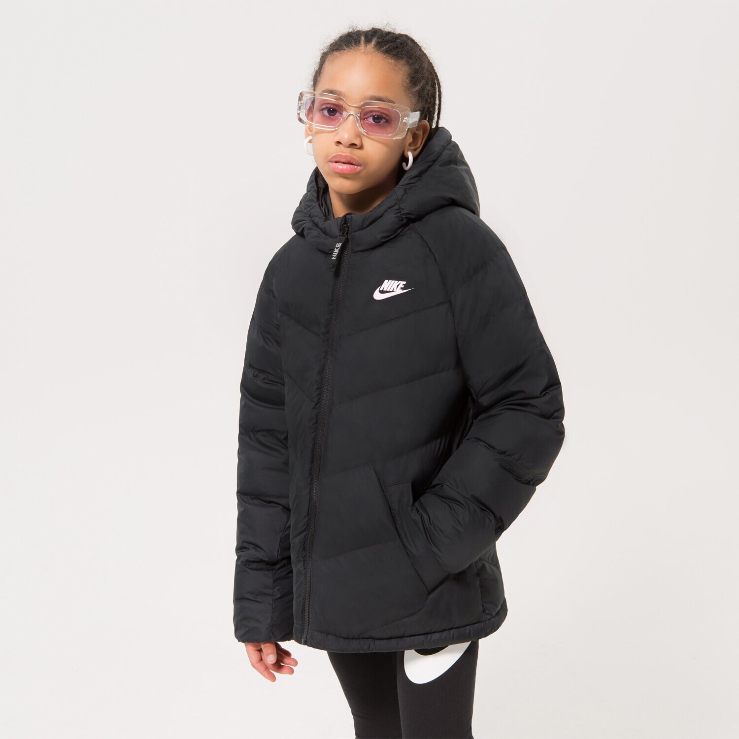 Jachetă de sezon pentru copii (primăvară/toamnă) NIKE GIRLS' PADDED JACKET JUNIOR BOY DX1264-011 Negru