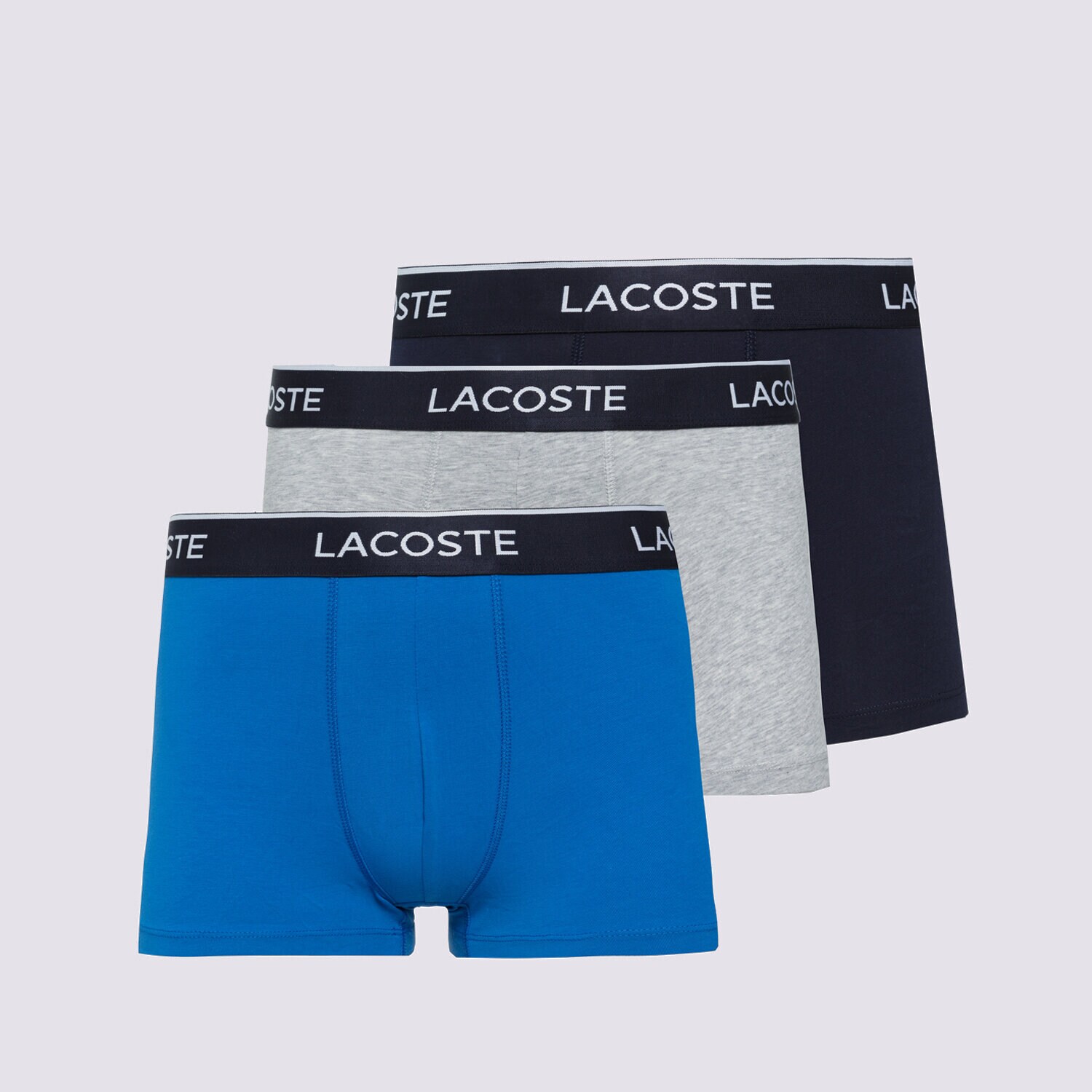 Bărbați lenjerie, boxeri LACOSTE BOXERI MARINA/NAVY BLUE-SILVER C 5H3389DWX Mulicolor