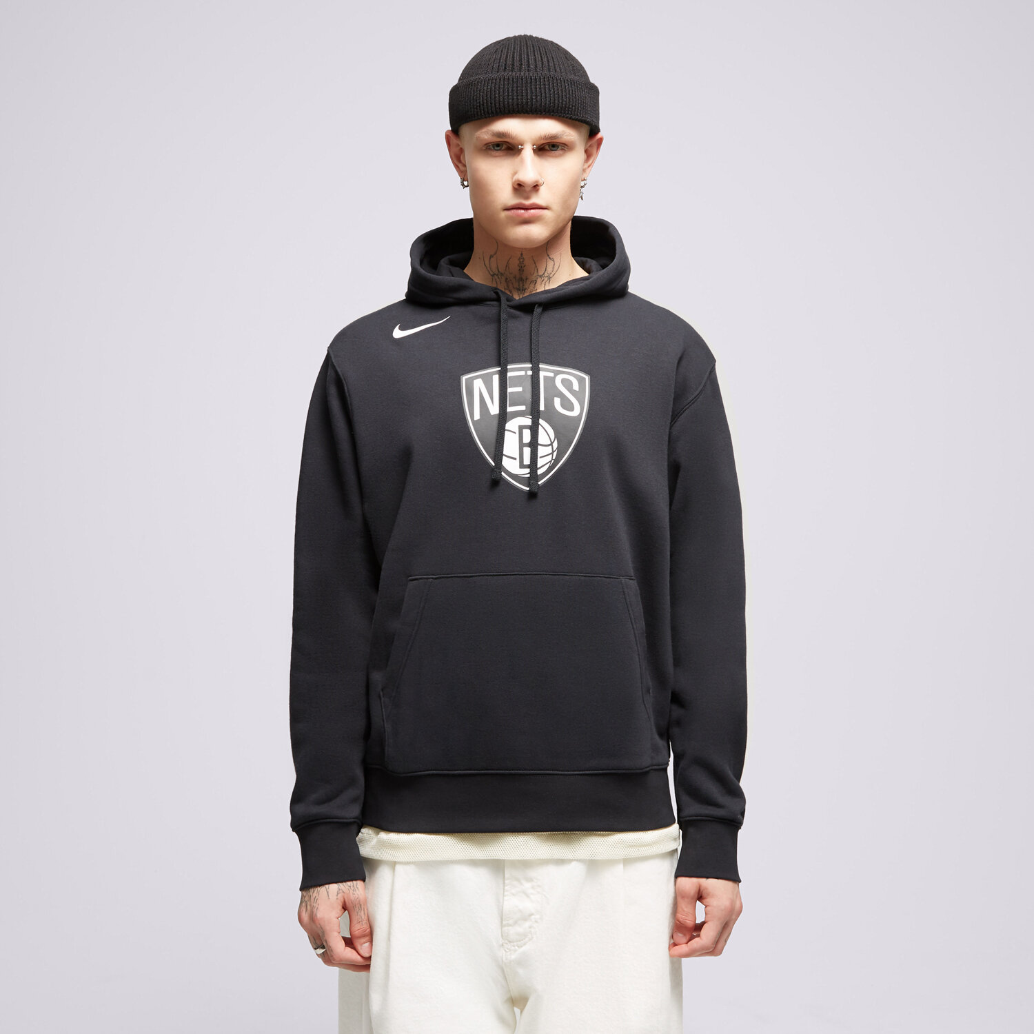 Bărbați bluză NIKE BLUZĂ CU GLUGĂ BKN MNK CLUB HDY PO NBA FB4744-010 Negru