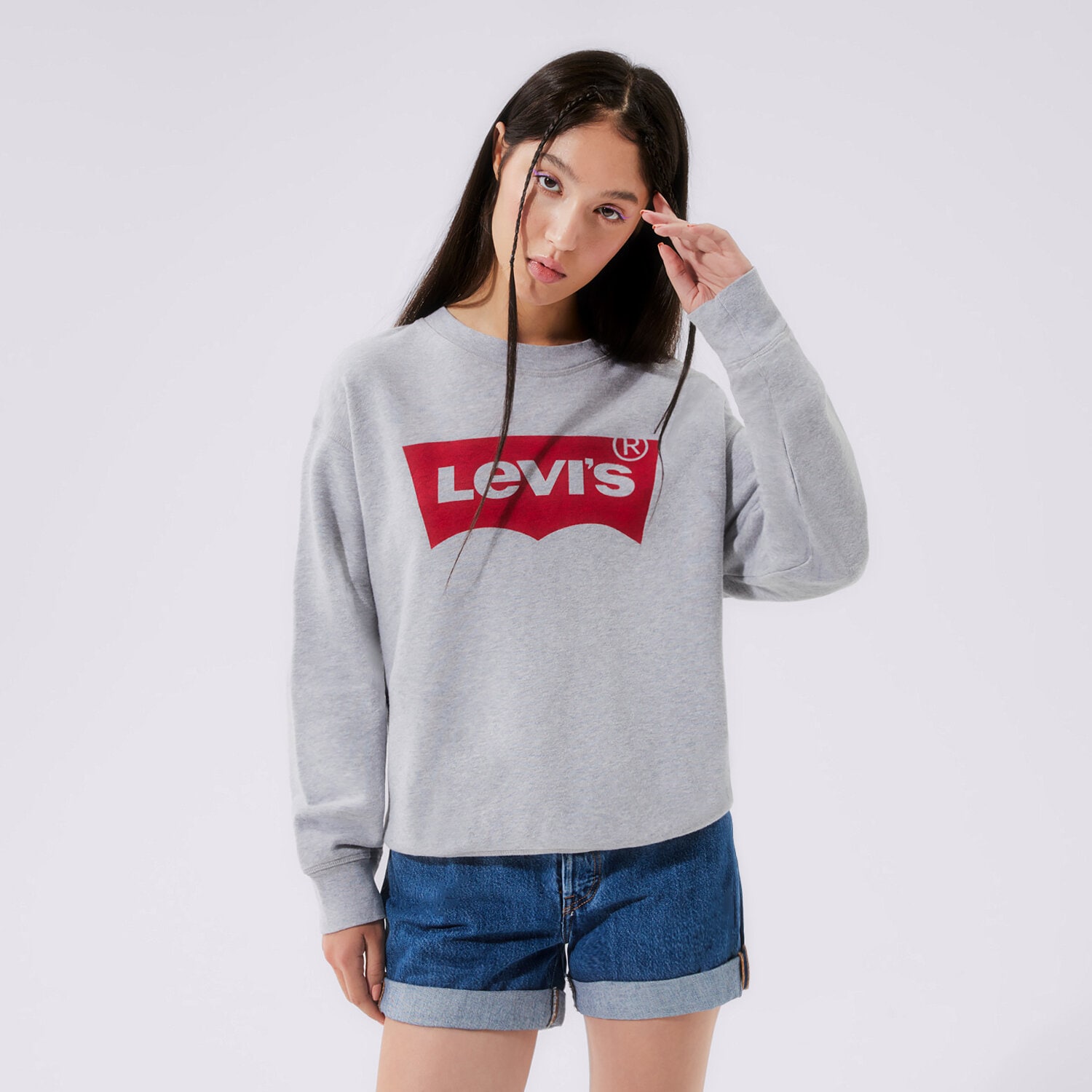 Femei bluză LEVI'S BLUZĂ GRAPHIC STANDARD CREW 18686-0012 Gri