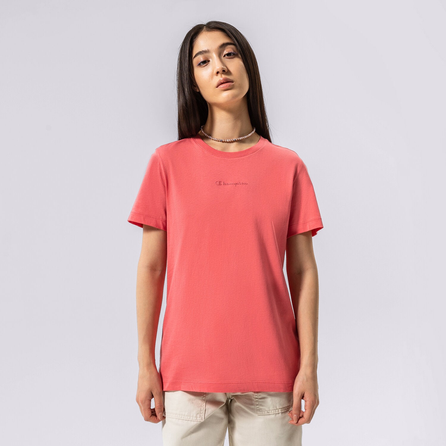 Femei tricou CHAMPION TRICOU CREWNECK CROP TRICOU 115683PS171 Roz