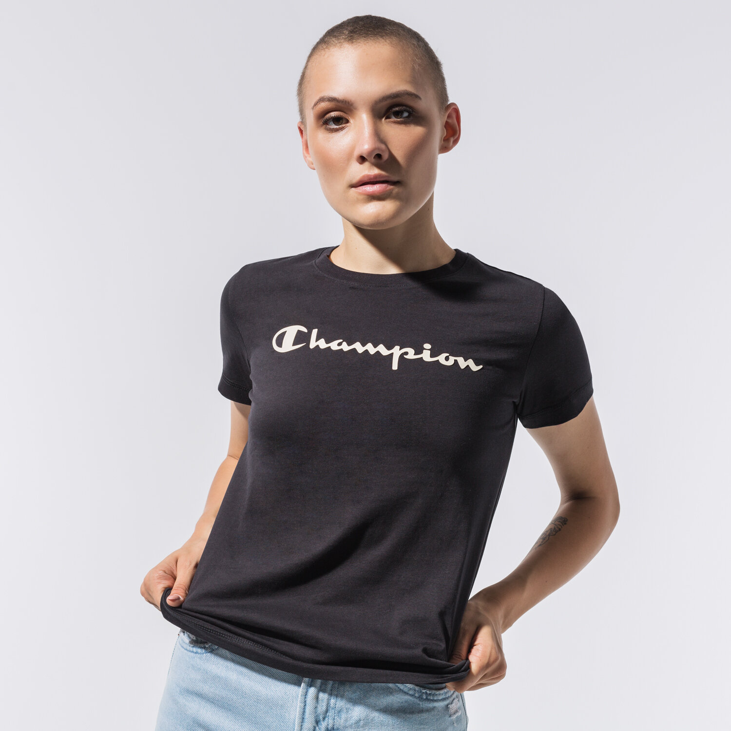 Femei tricou CHAMPION TRICOU CREWNECK TRICOU 113223KK001 Negru