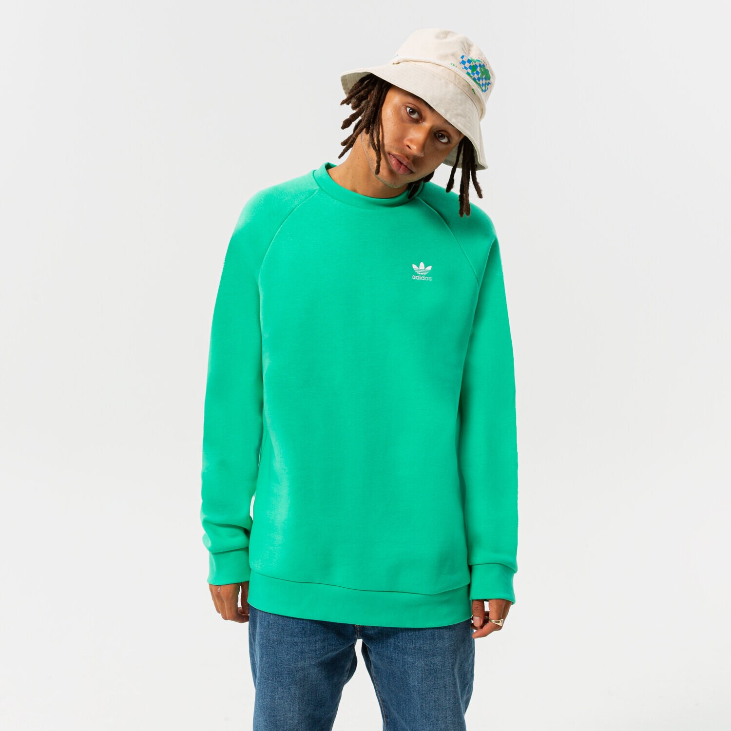 Bărbați bluză ADIDAS BLUZĂ ESSENTIAL CREW HE9425 Verde