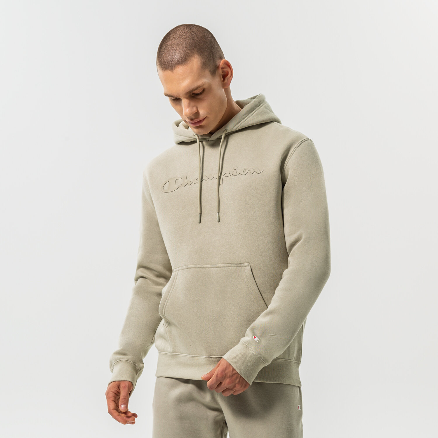 Bărbați bluză CHAMPION BLUZĂ CU GLUGĂ HOODED SWEATSHIRT 218282ES066 Gri