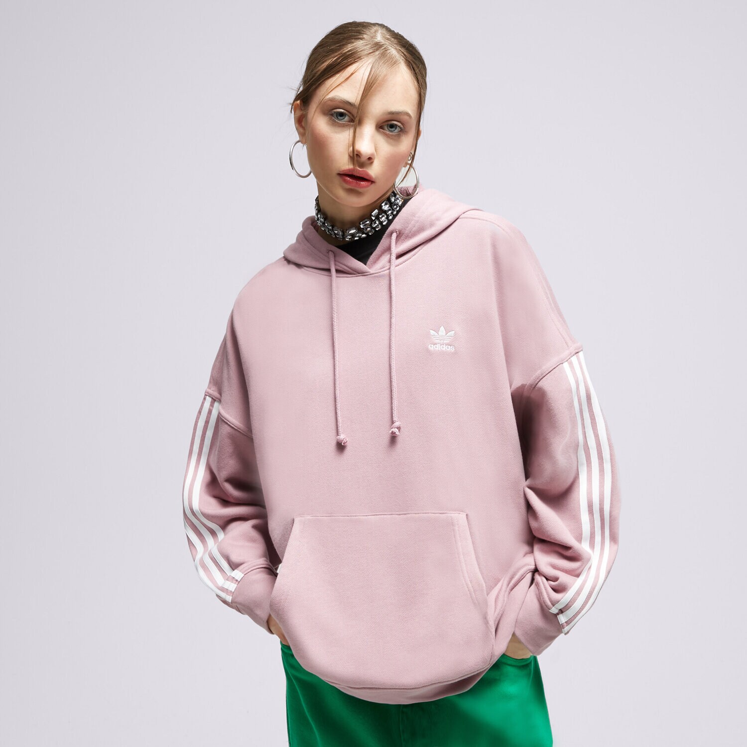 Femei bluză ADIDAS BLUZĂ CU GLUGĂ HB9531 HB9531 Roz