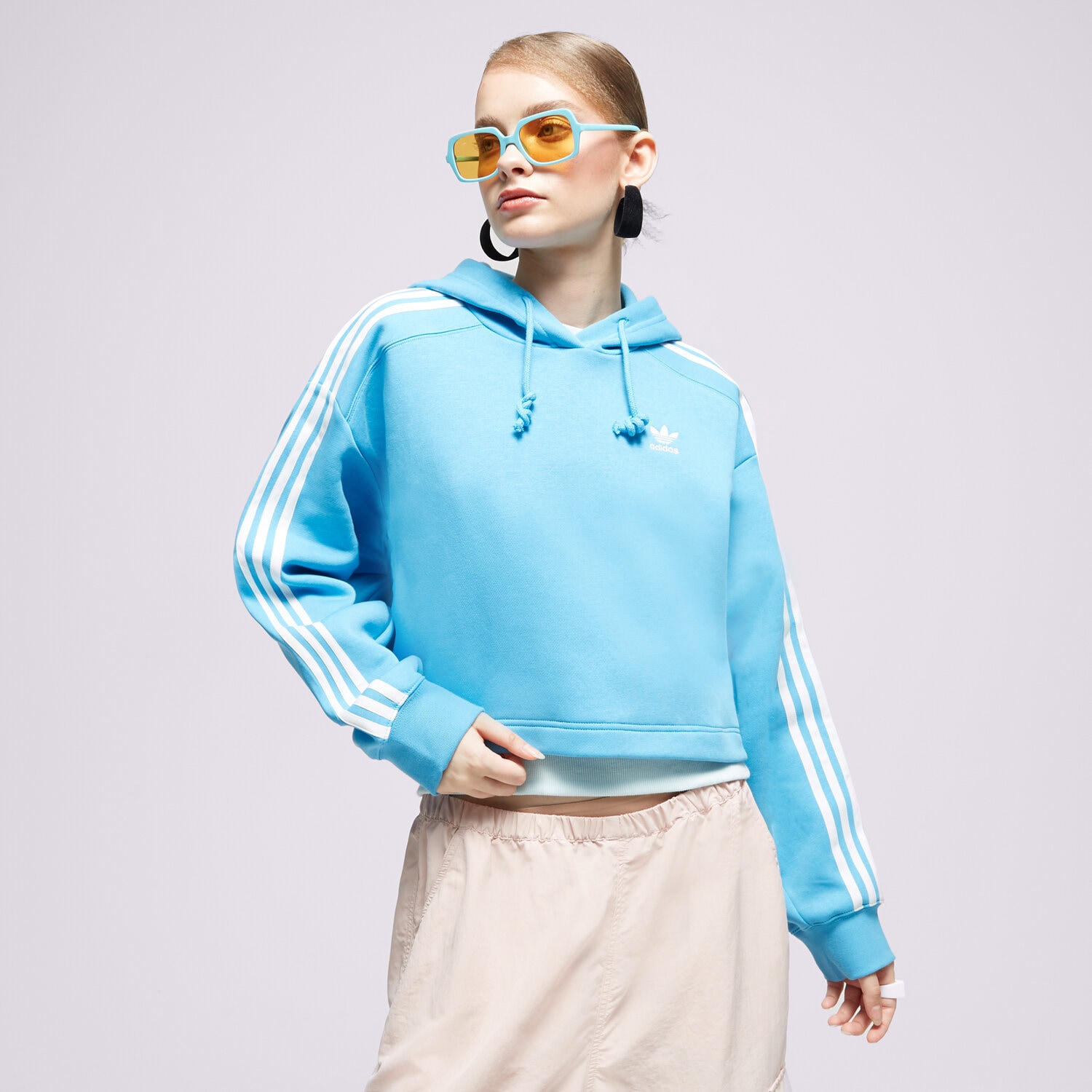 Femei bluză ADIDAS BLUZĂ CU GLUGĂ HC2014 HC2014 Albastru