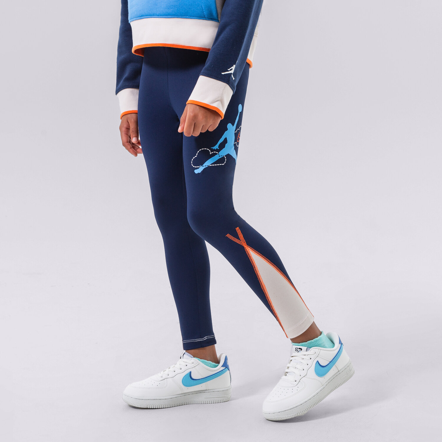 Pantaloni pentru copii JORDAN COLANȚI BYA HIGH-RISE LEGGING GIRL 45B760-U90 Bleumarin