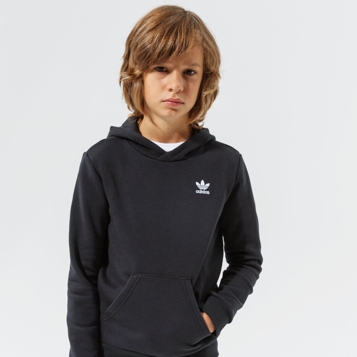 Copii bluză ADIDAS BLUZĂ CU GLUGĂ HOODIE U H32352 Negru