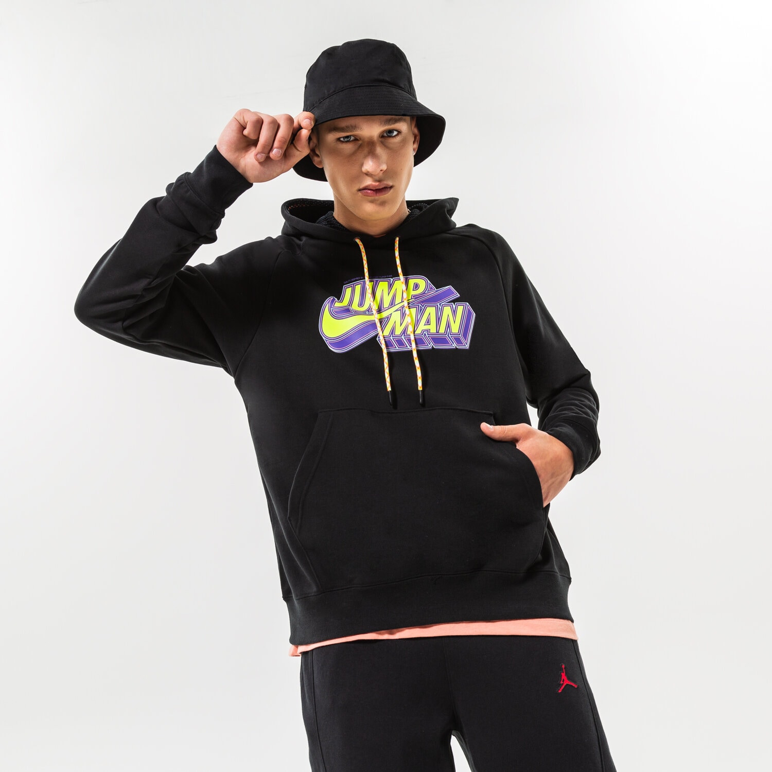 Bărbați bluză JORDAN BLUZĂ CU GLUGĂ JUMPMAN DM1402-010 Negru