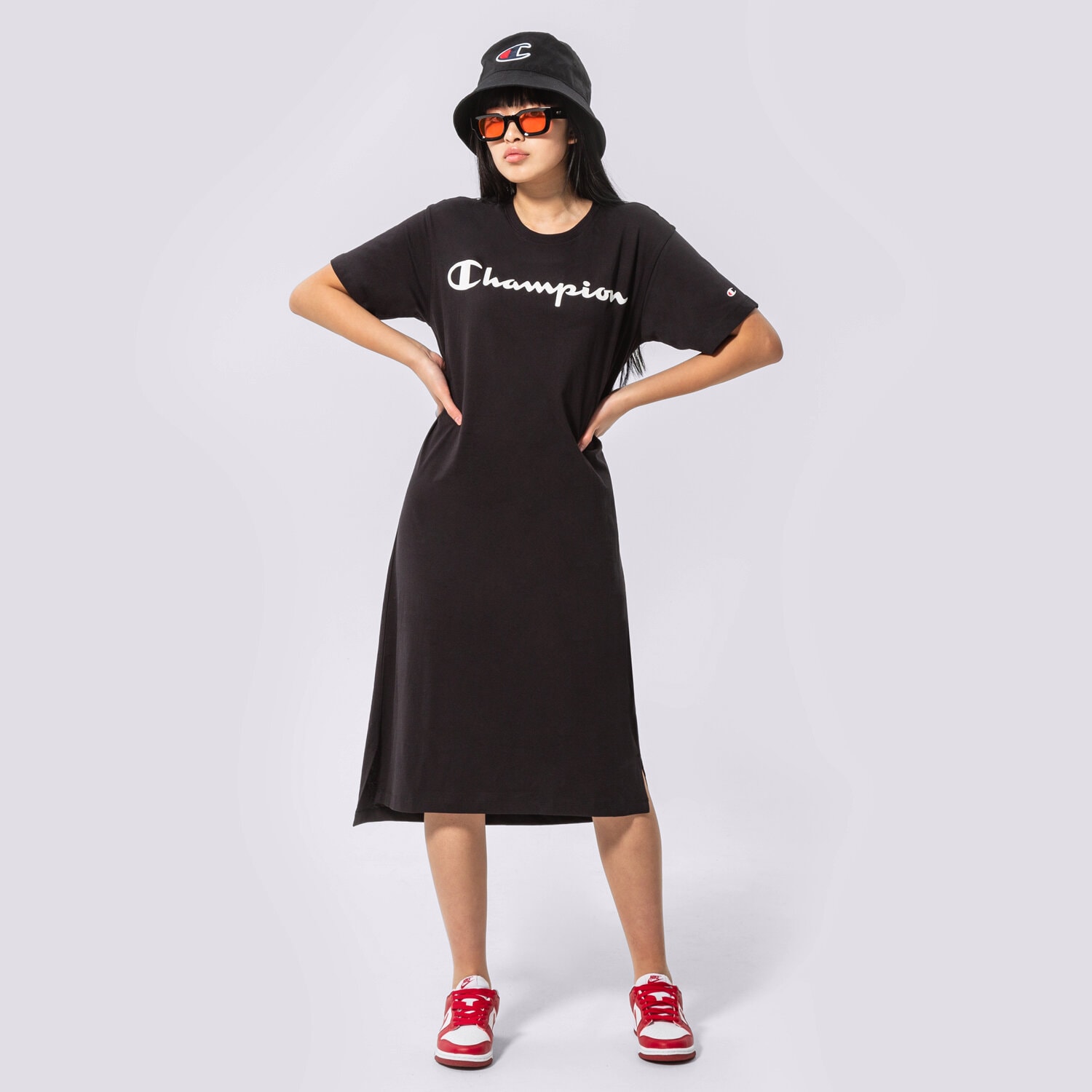Femei rochii și fuste CHAMPION ROCHIE TRENINGS 114890KK001 Negru