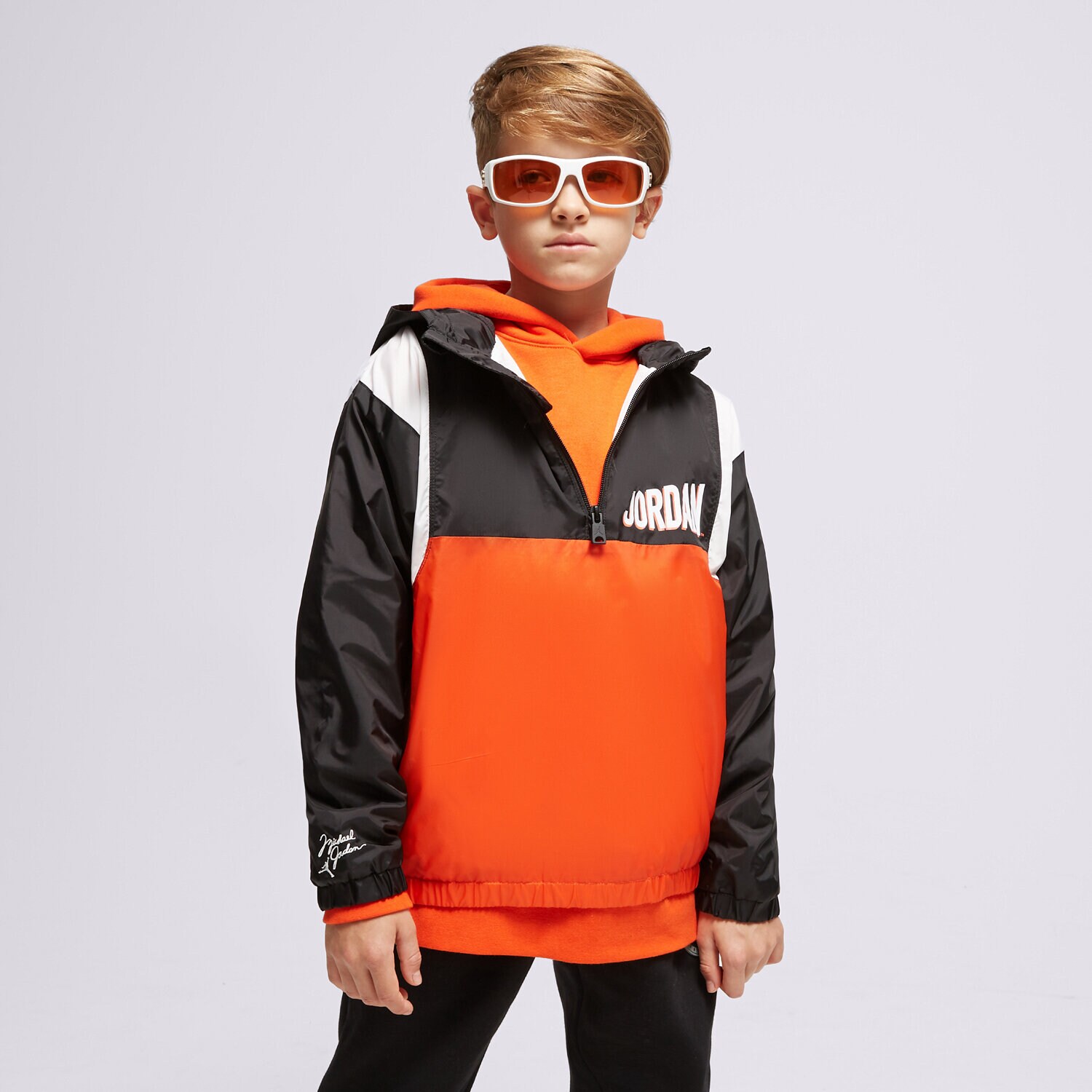 Jachetă de sezon pentru copii (primăvară/toamnă) JORDAN JACHETĂ JDB MVP HOODED WIND JKT BOY 95C237-023 Portocaliu