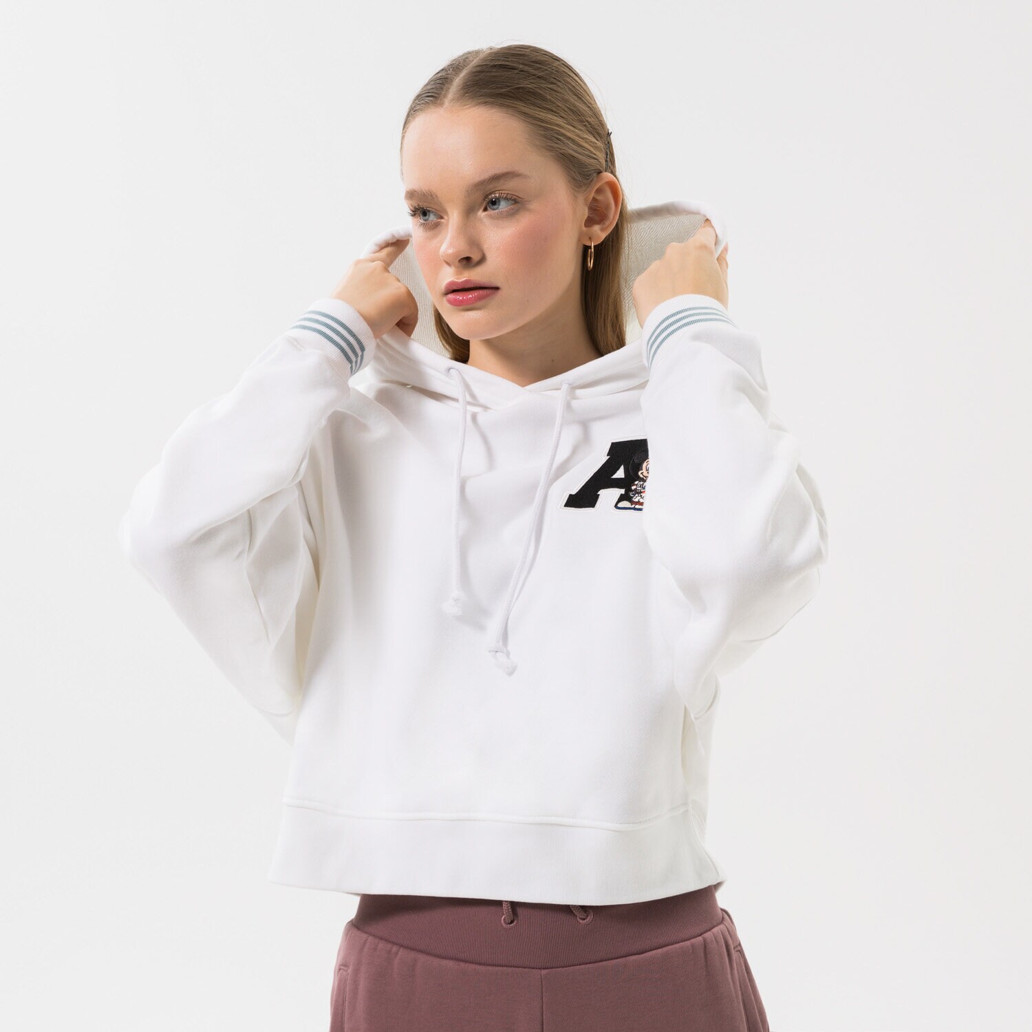 Femei bluză ADIDAS BLUZĂ CU GLUGĂ DISNEY HOODIE HL9055 Alb