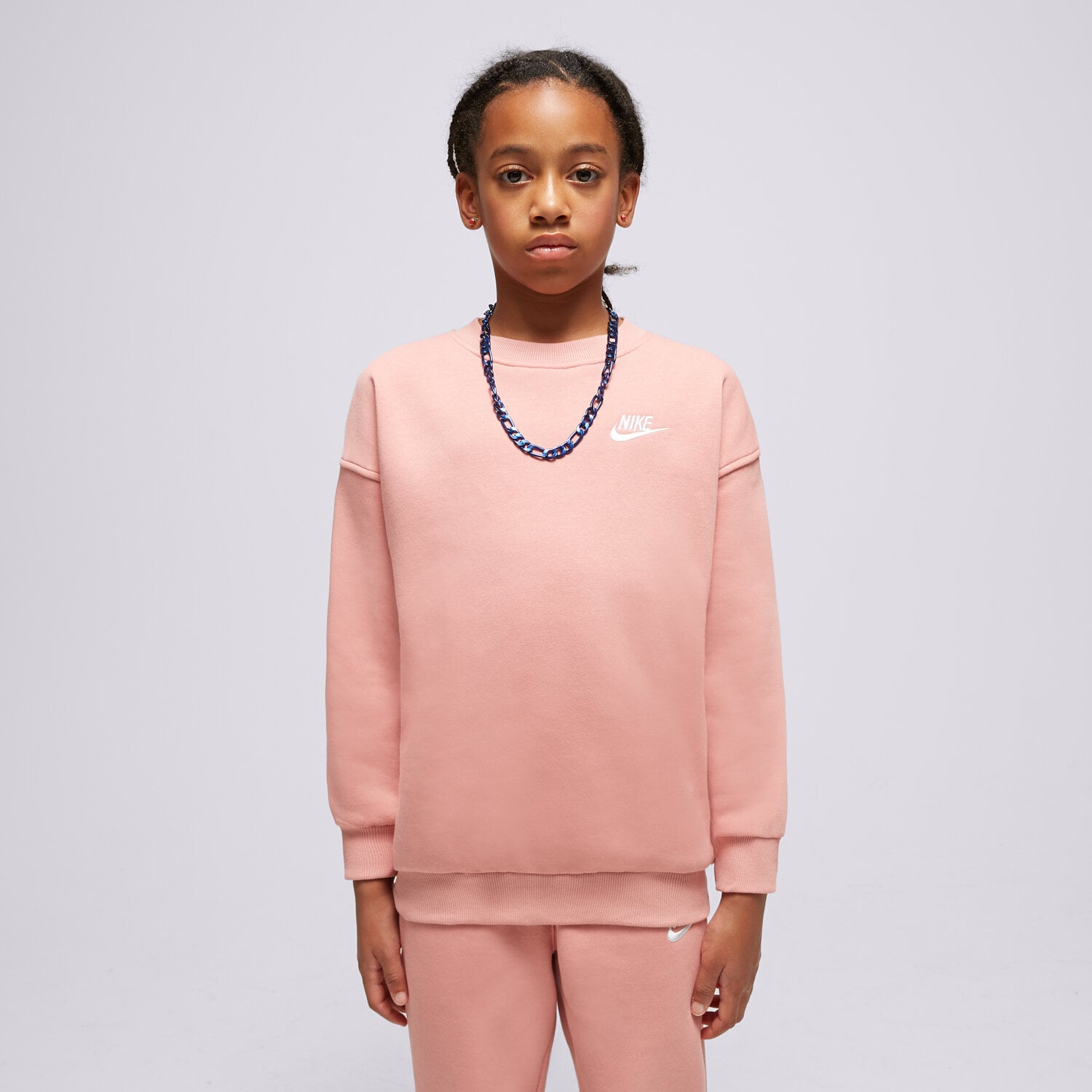 Copii bluză NIKE BLUZĂ G NSW CLUB FLC OVRSZD CREW GIRL FD2923-618 Roz