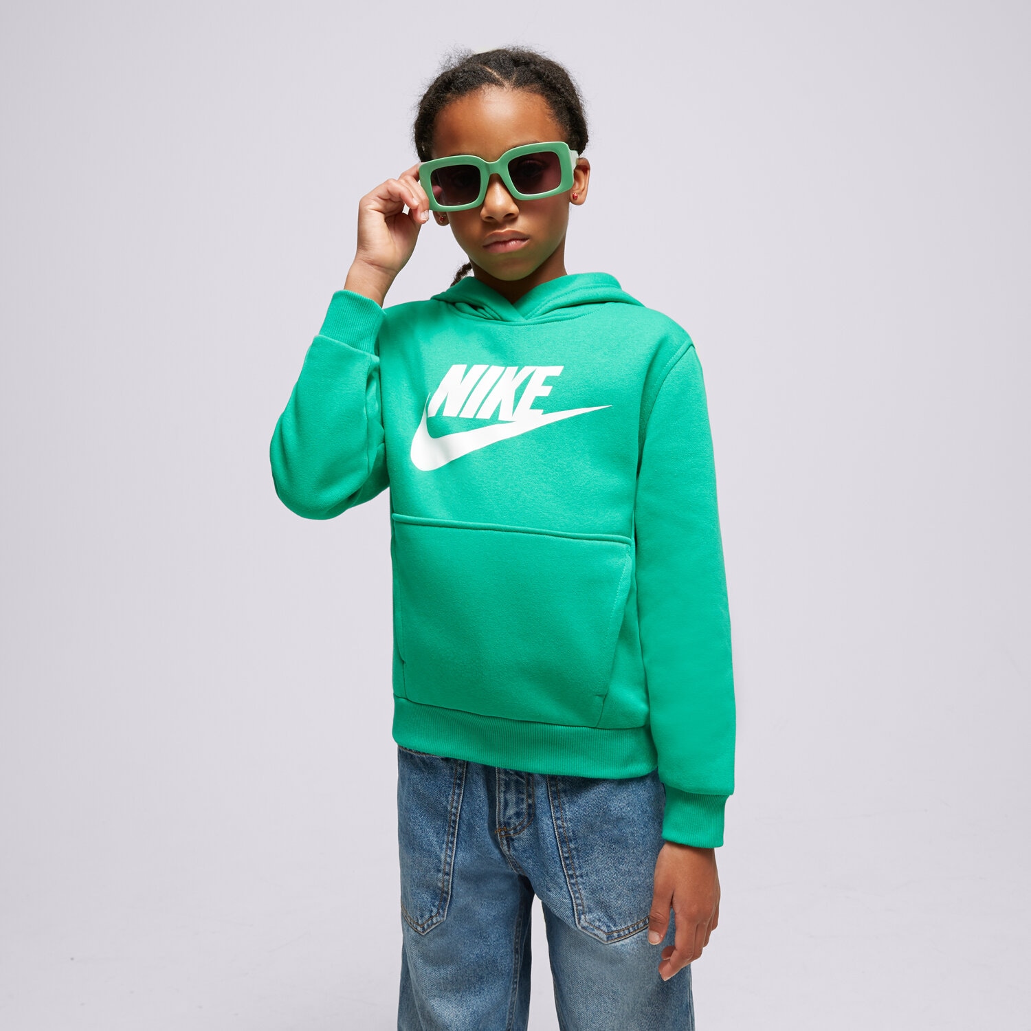 Copii bluză NIKE BLUZĂ CU GLUGĂ K NSW CLUB BOY FD2988-324 Verde
