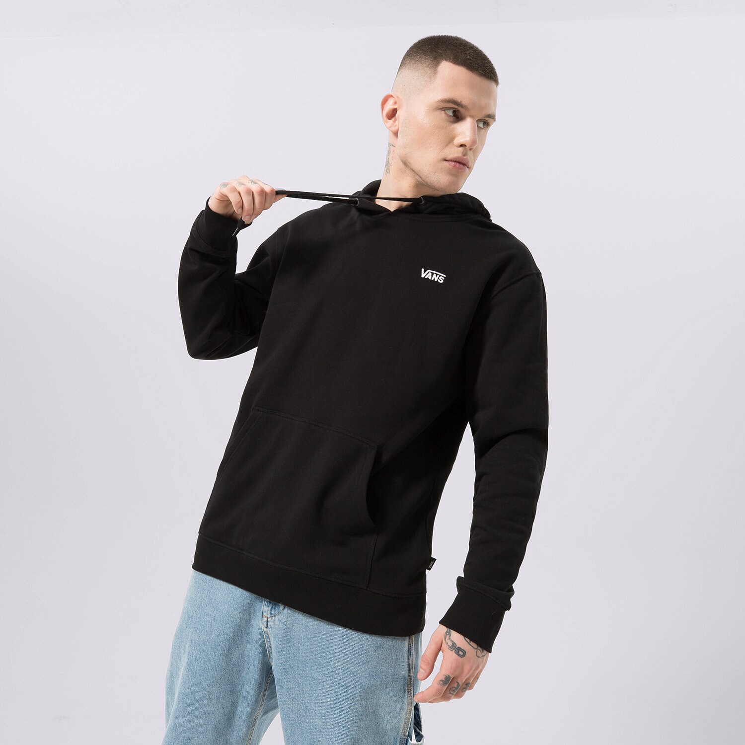Bărbați bluză VANS BLUZĂ CU GLUGĂ CORE BASIC PO FLEECE BLACK VN0A7YDVBLK1 Negru