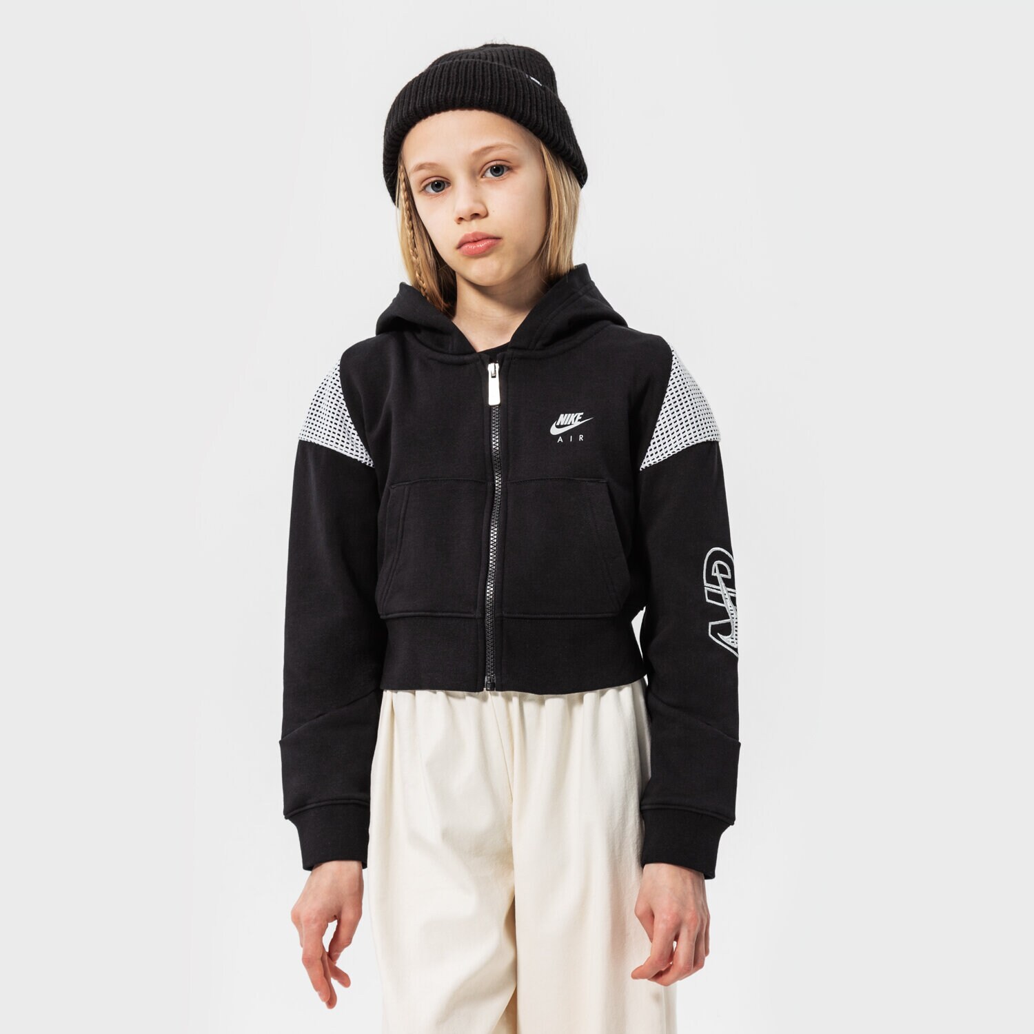 Copii bluză NIKE BLUZĂ CU GLUGĂ G NSW AIR FT FZ GIRL DM8386-010 Negru