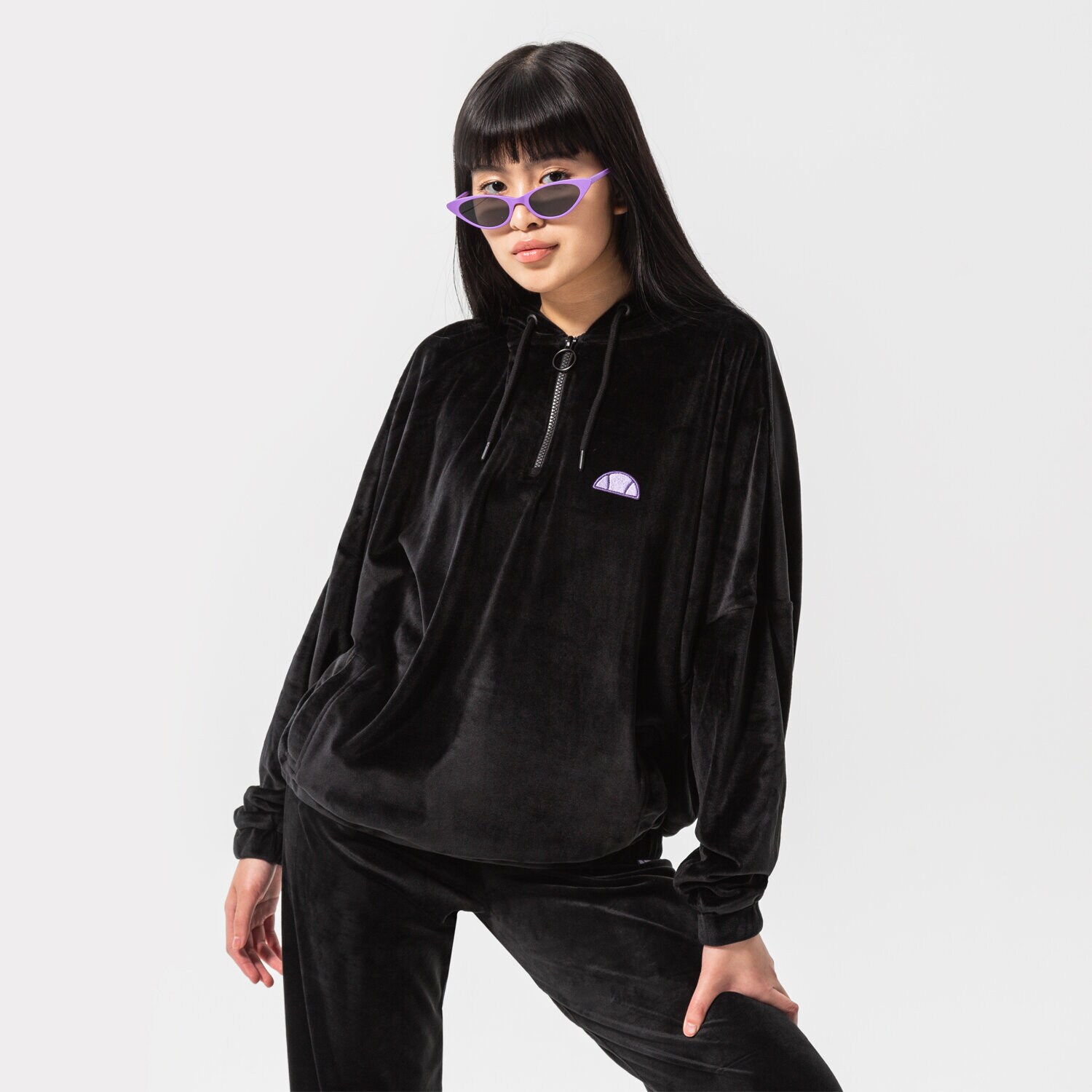 Femei bluză ELLESSE BLUZĂ CU GLUGĂ GENE SWEATSHIRT WSHD BLK SGM14167079 Negru