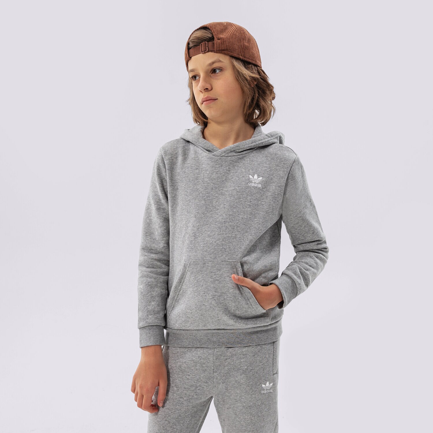 Copii bluză ADIDAS BLUZĂ CU GLUGĂ HOODIE BOY H32353 Gri
