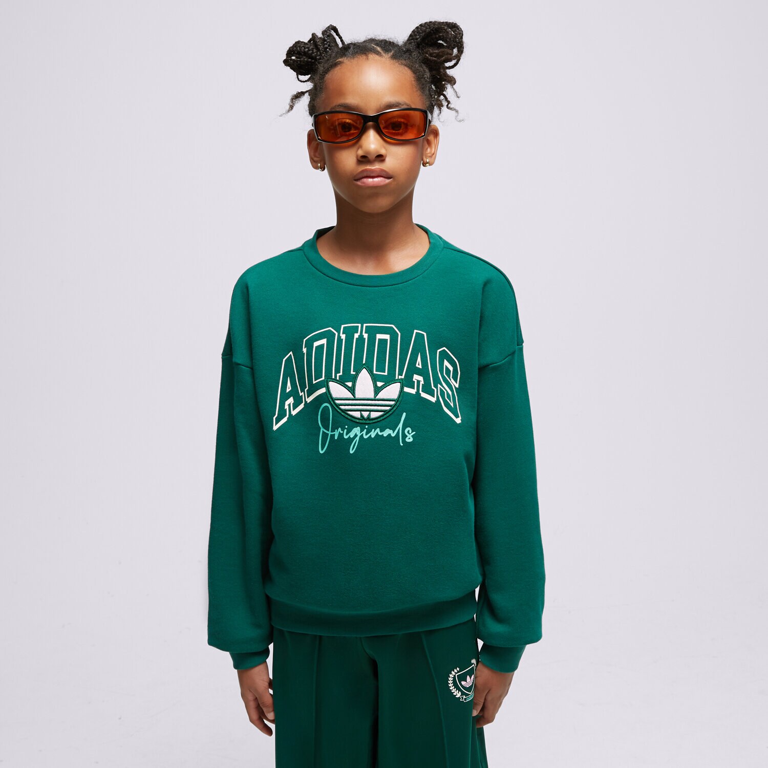 Copii bluză ADIDAS BLUZĂ CREW GIRL IL5041 Verde