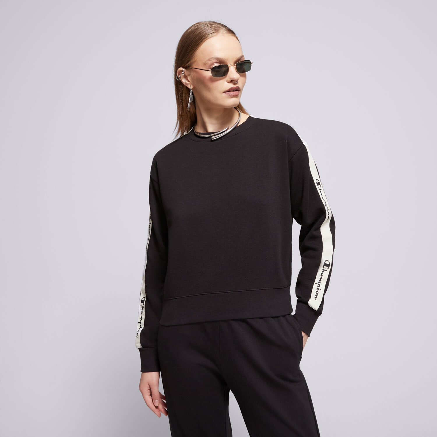 Femei bluză CHAMPION BLUZĂ CREWNECK SWEATSHIRT 115573KK001 Negru